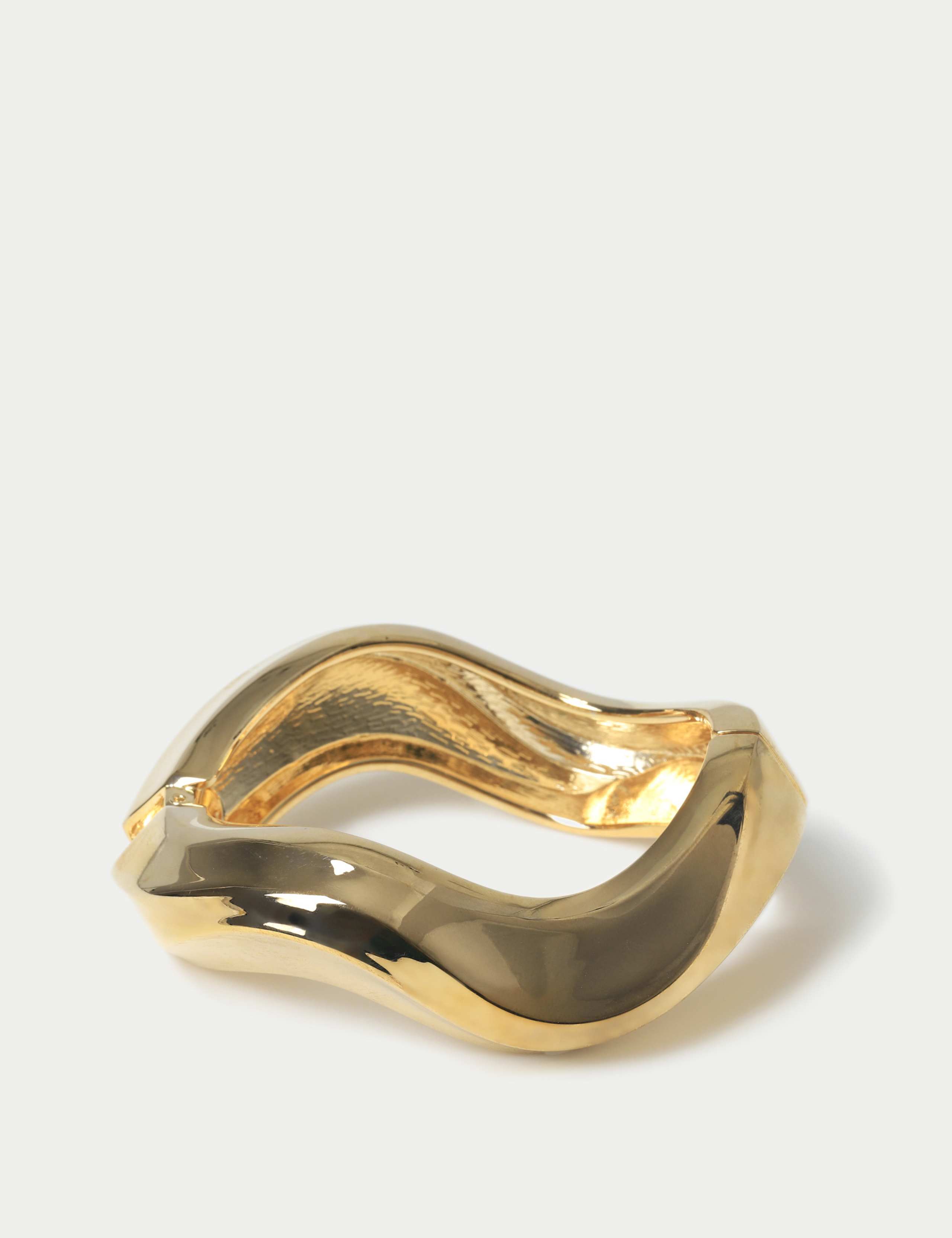 Gold Tone Chunky Wave Bangle