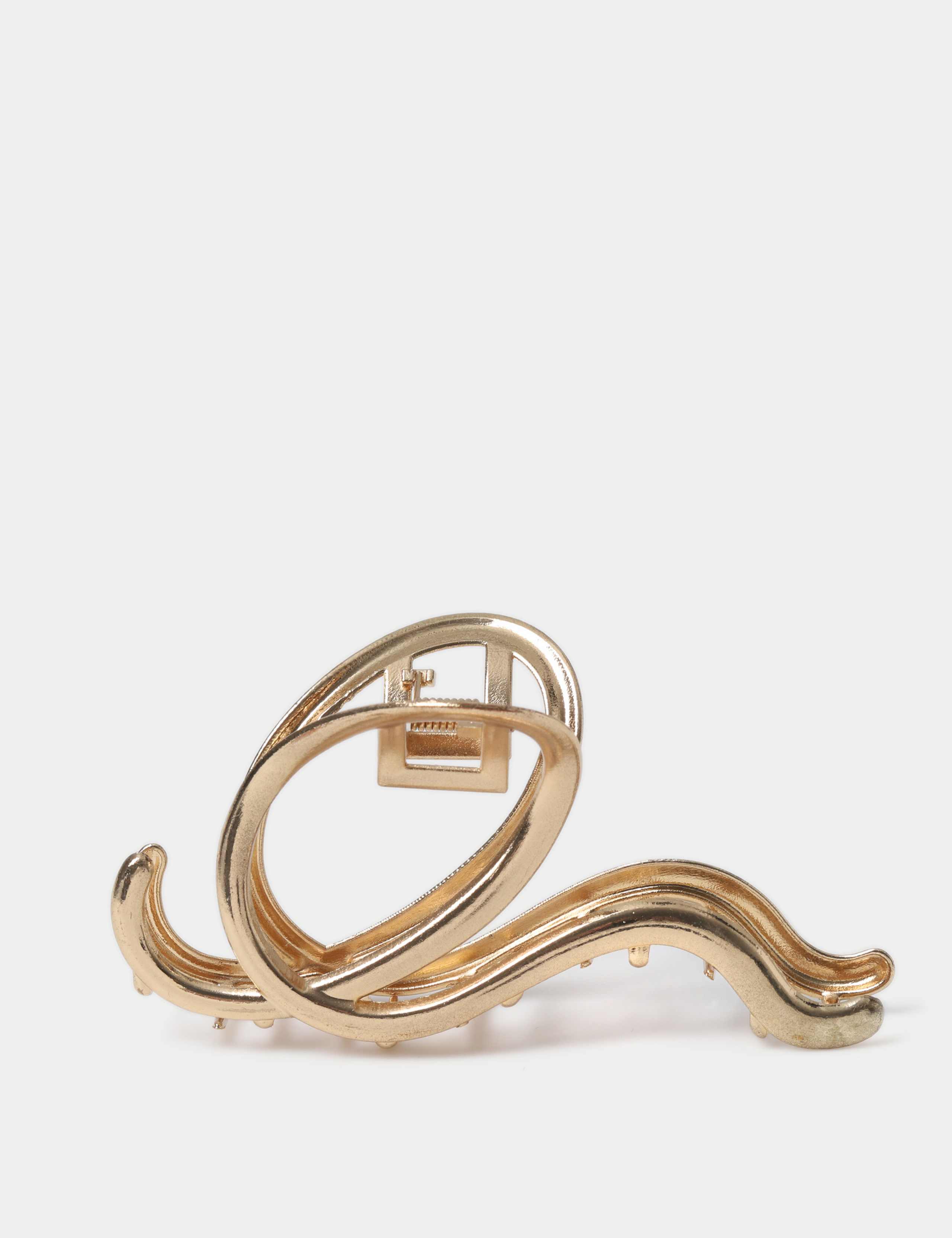 Large Gold Tone Swirl Claw