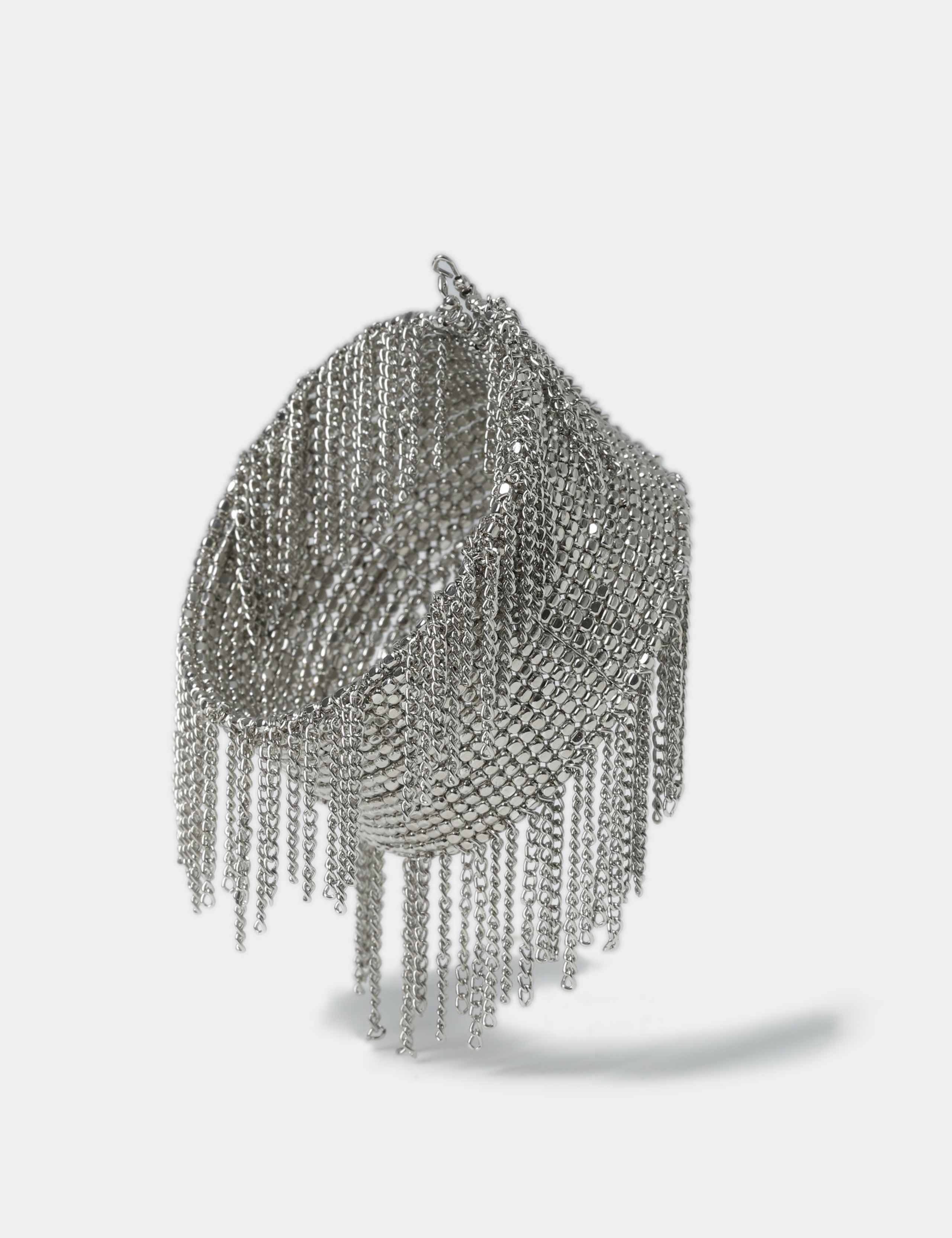 Silver Tone Fringe Cuff