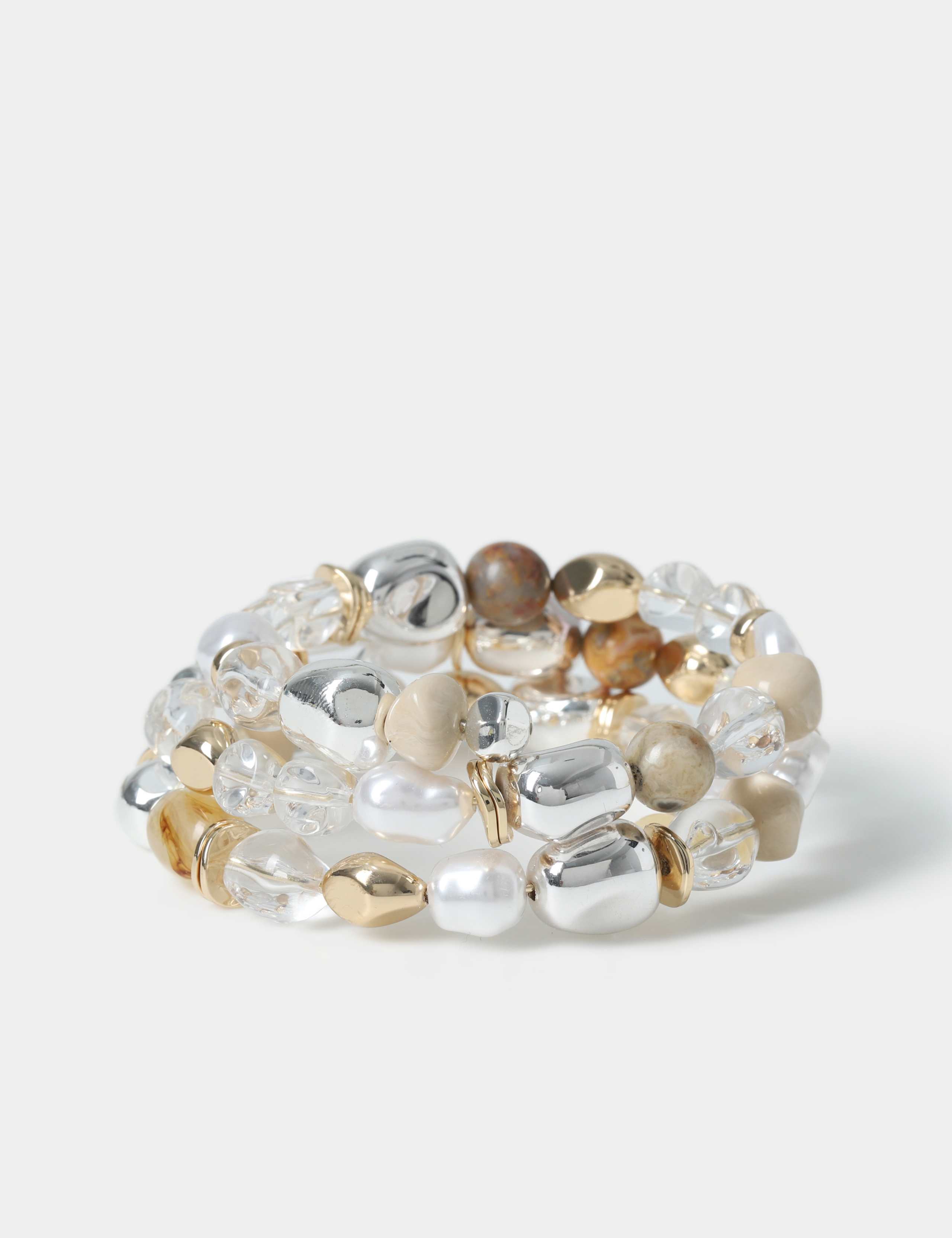 Semi Precious and Clear Mixed Pebble Wristwear