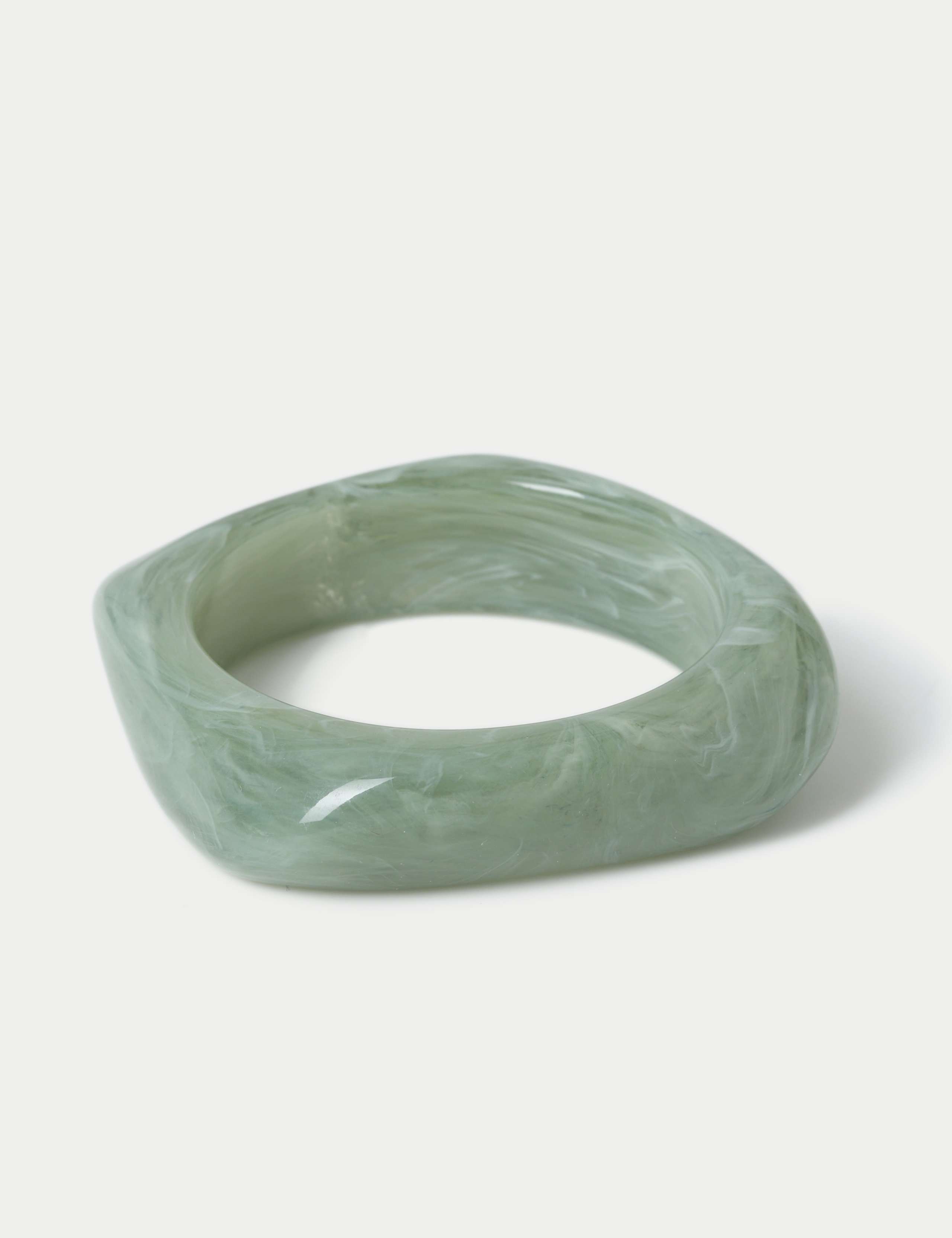 Green Resin Square Bangle