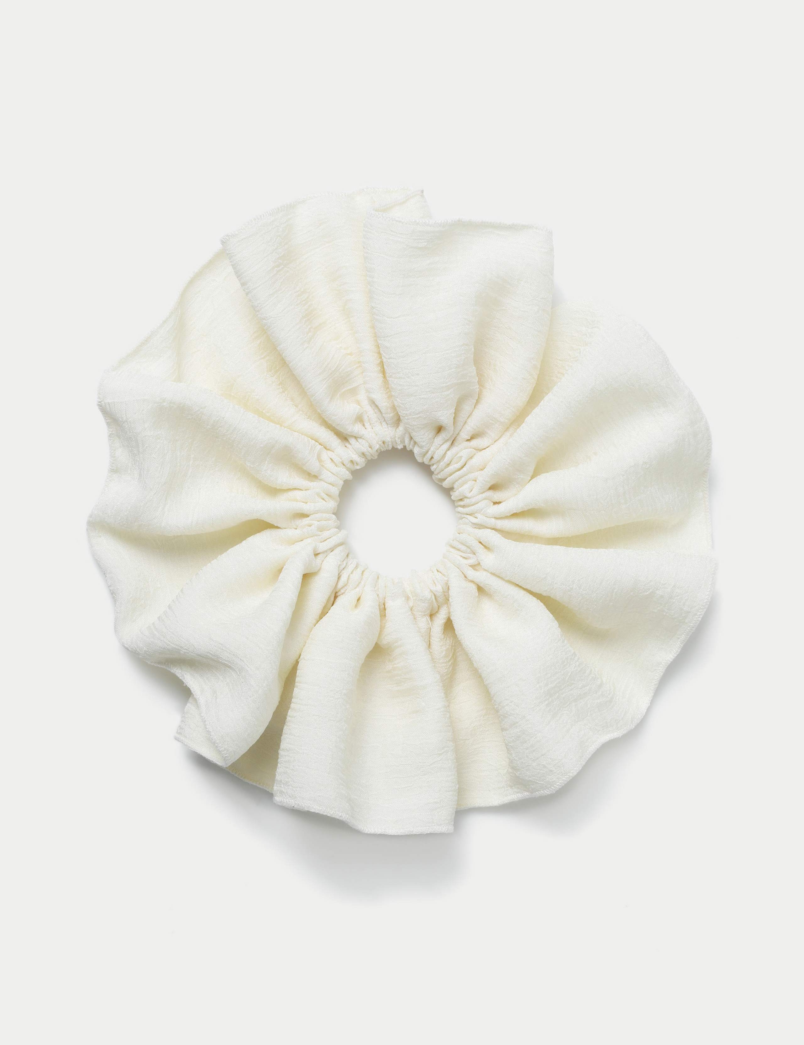 Cream Oversized Hair Scrunchie