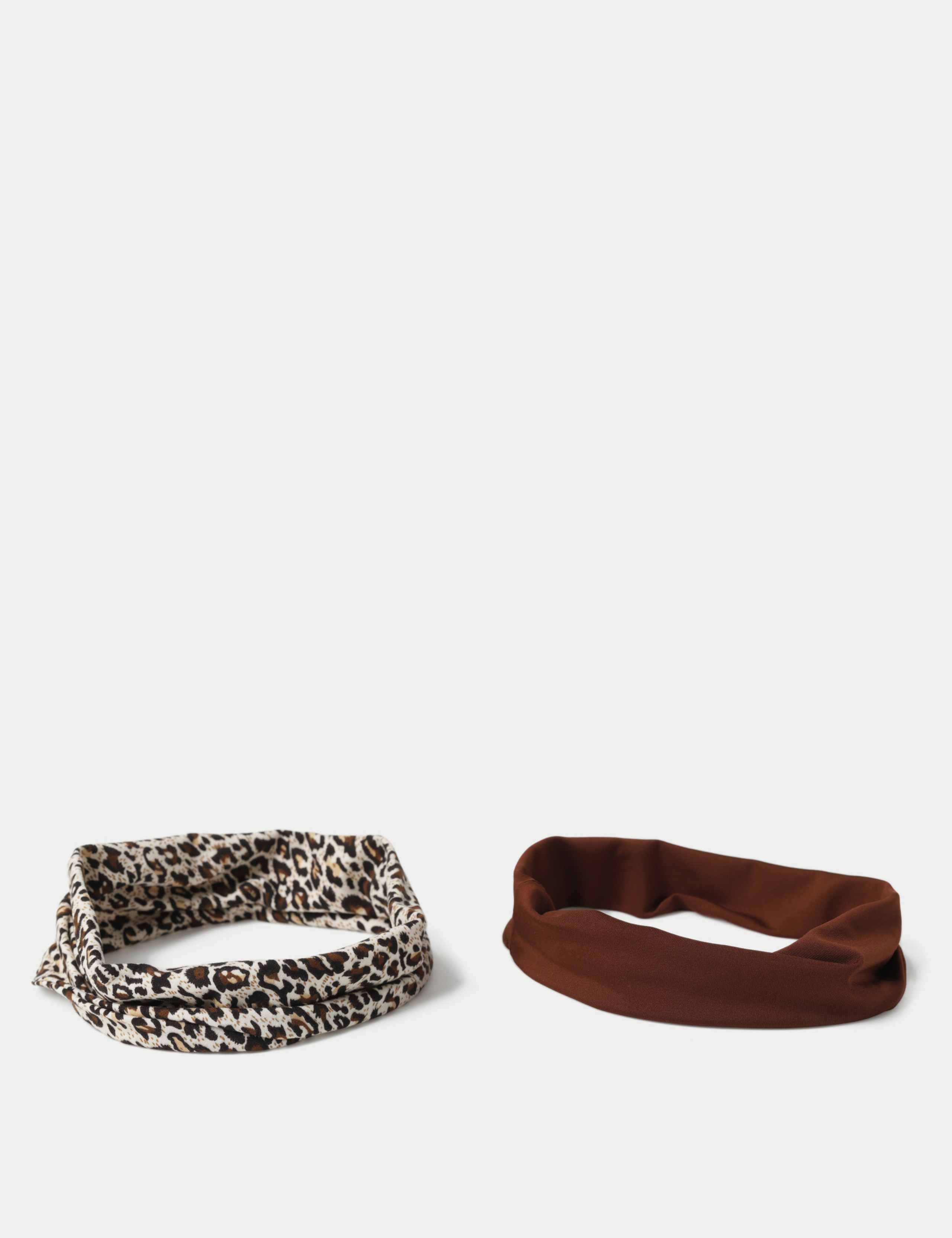 2pack Leopard Print Brown Headband