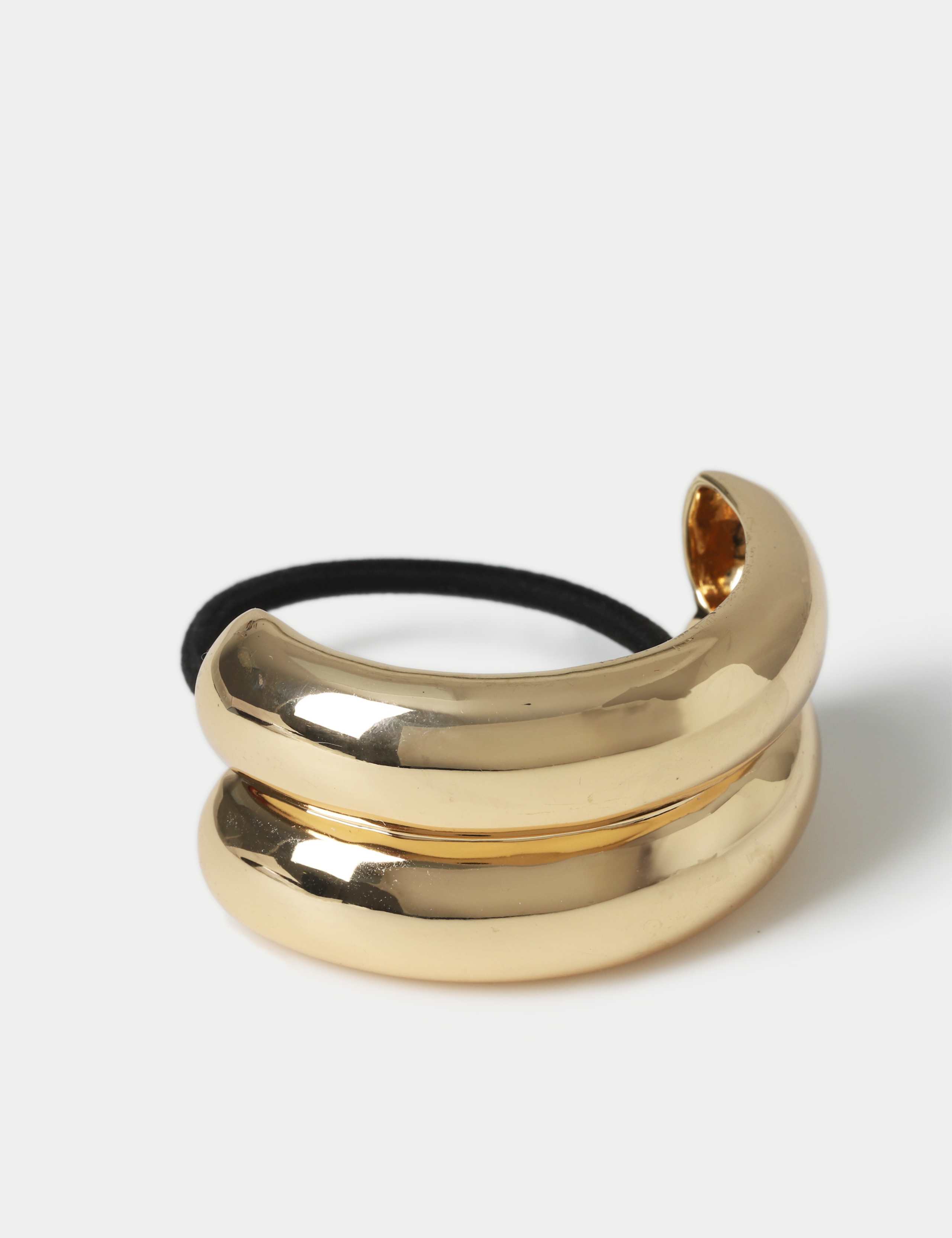 Gold Tone Barrel Ponio Hair Accessory