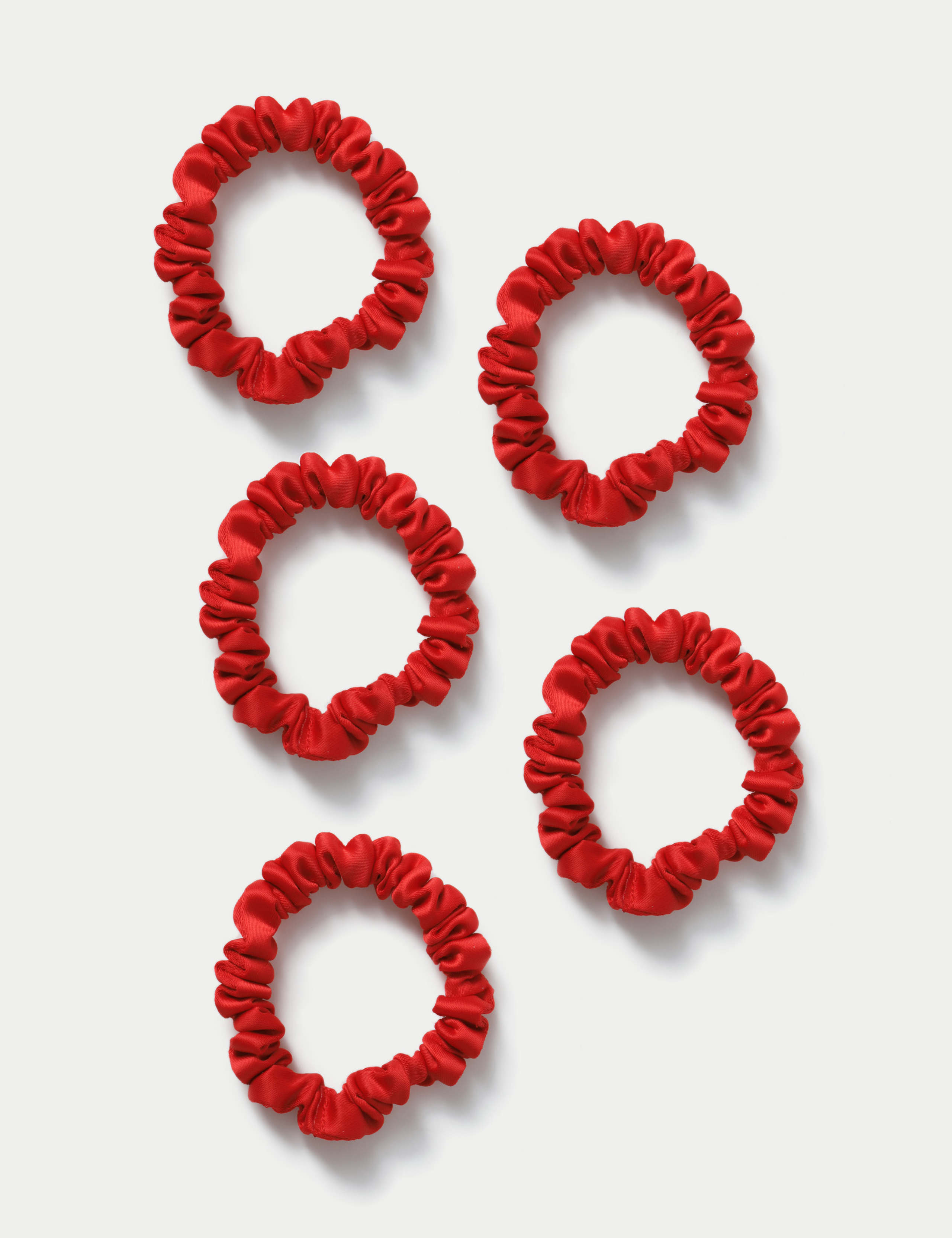 Red Satin Mini Scrunchies