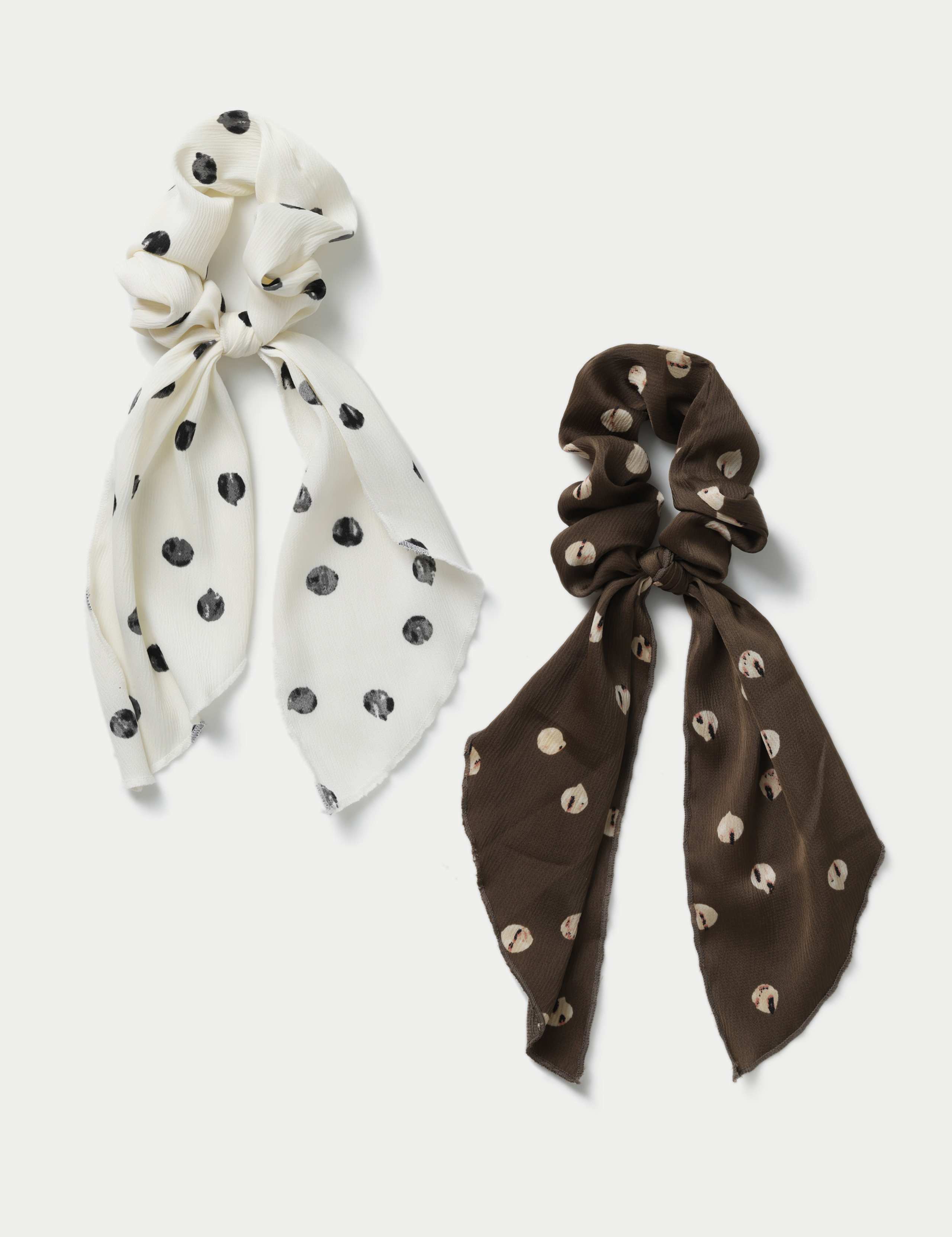 2 Pack Multi Polka Dot Hair Scrunchies