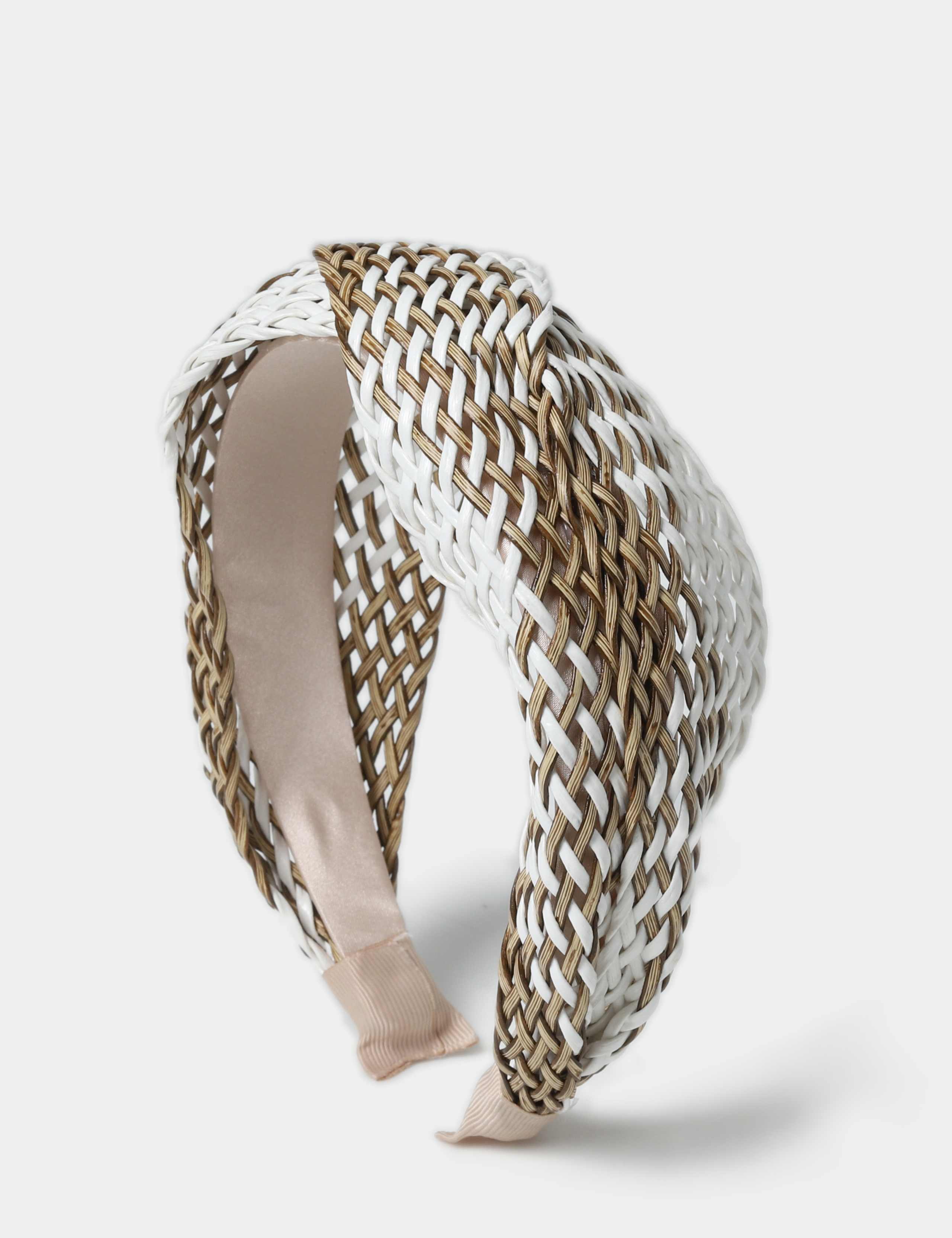 Brown and White Twist Alice Band