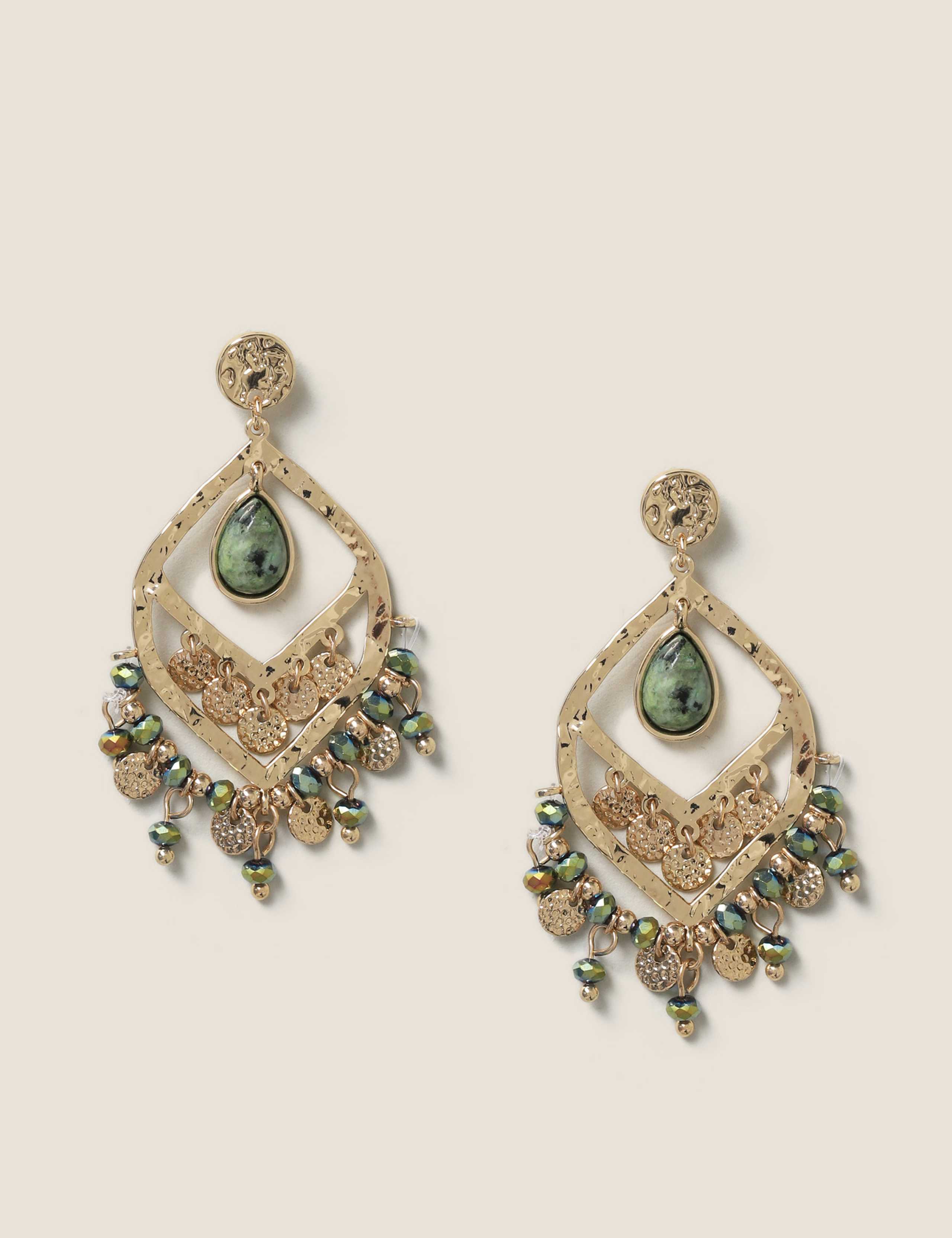 Semi Precious Chandelier Earrings