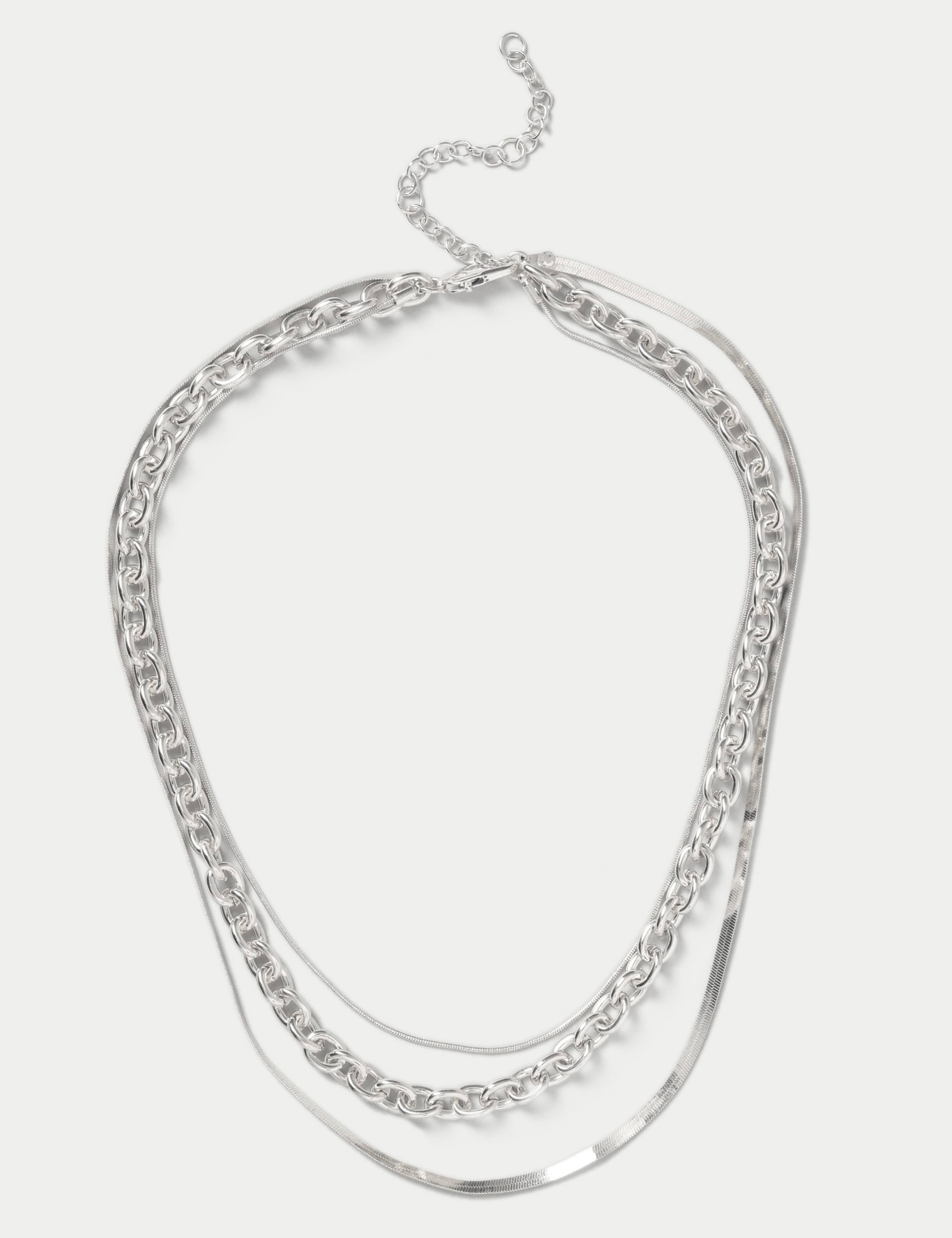 Snake Chain Multi Row Necklace