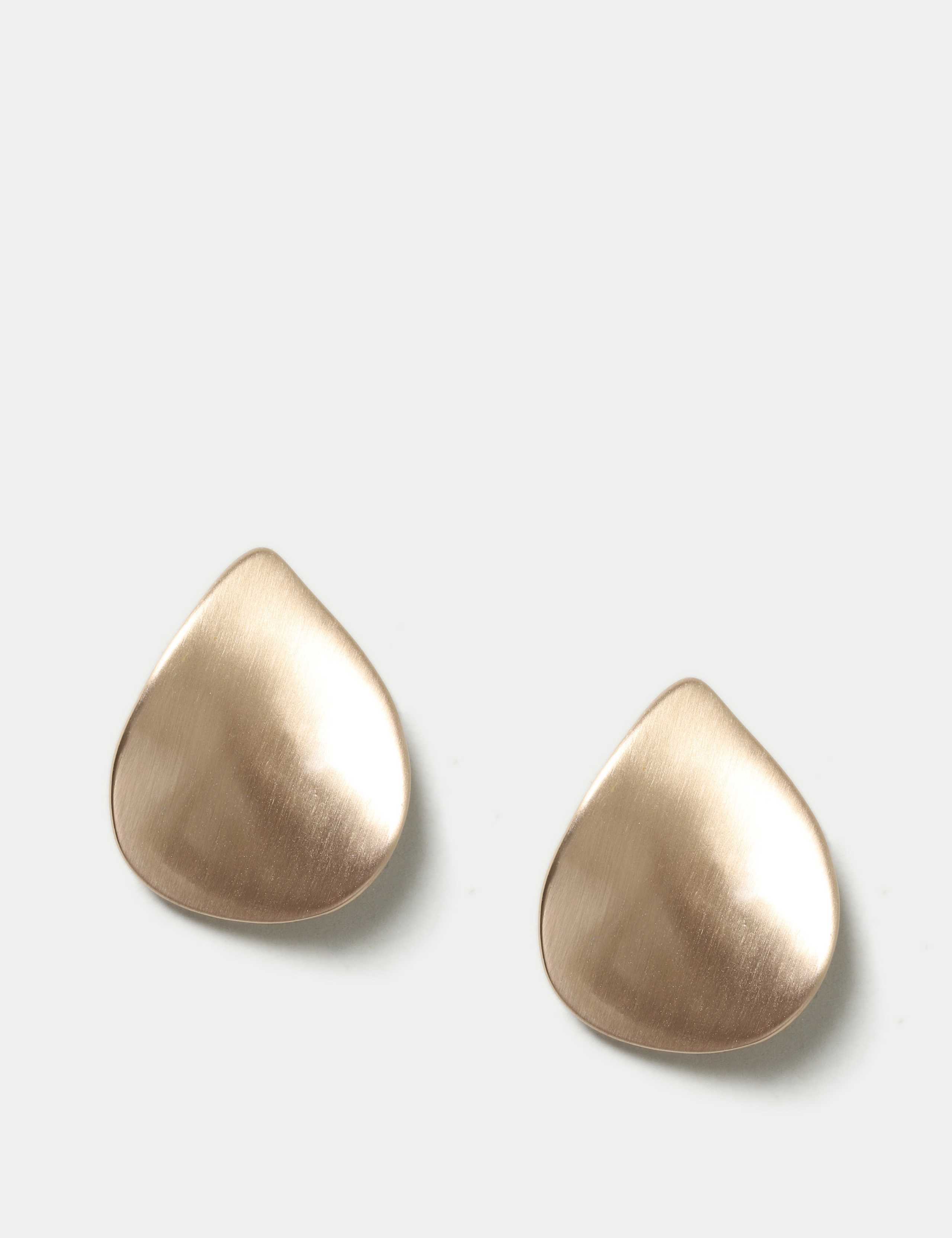 Gold Tone Brushed Stud Earring