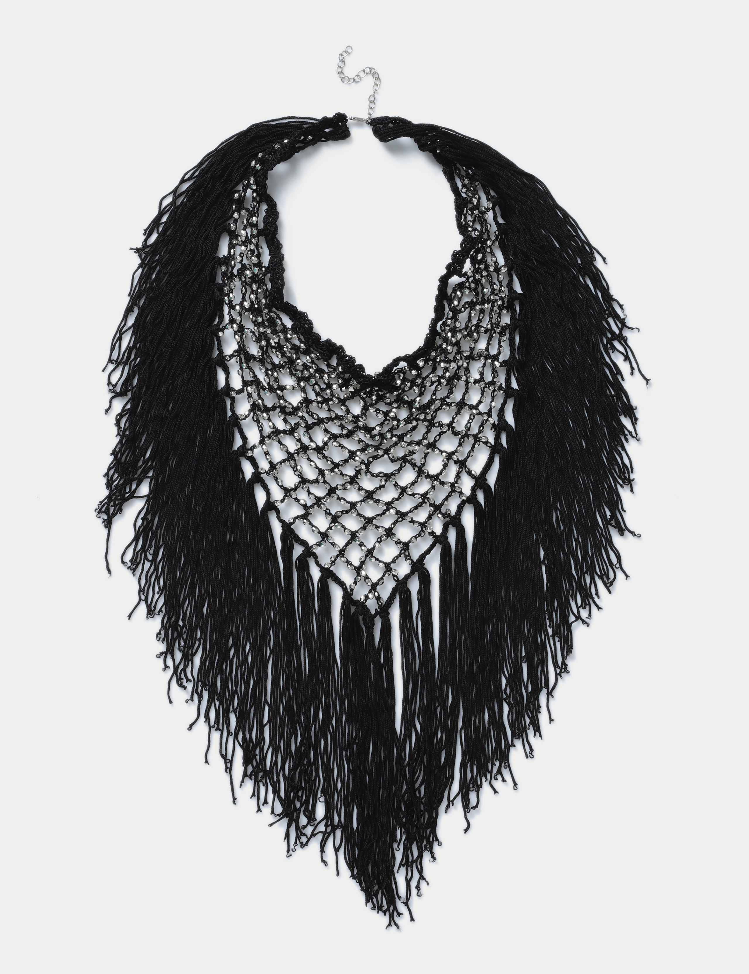Black Fringe Scarf