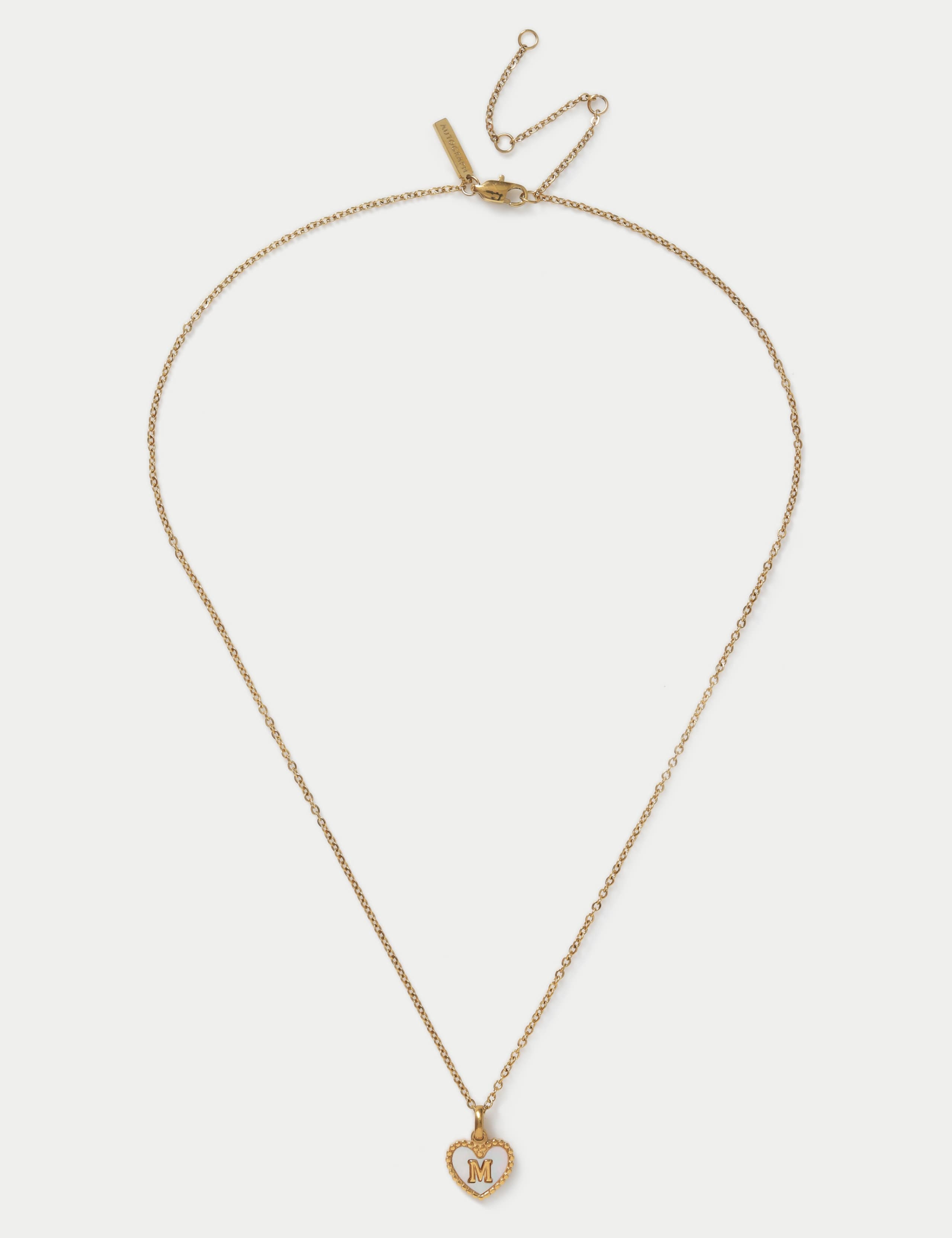 Waterproof Initial Heart Necklace M