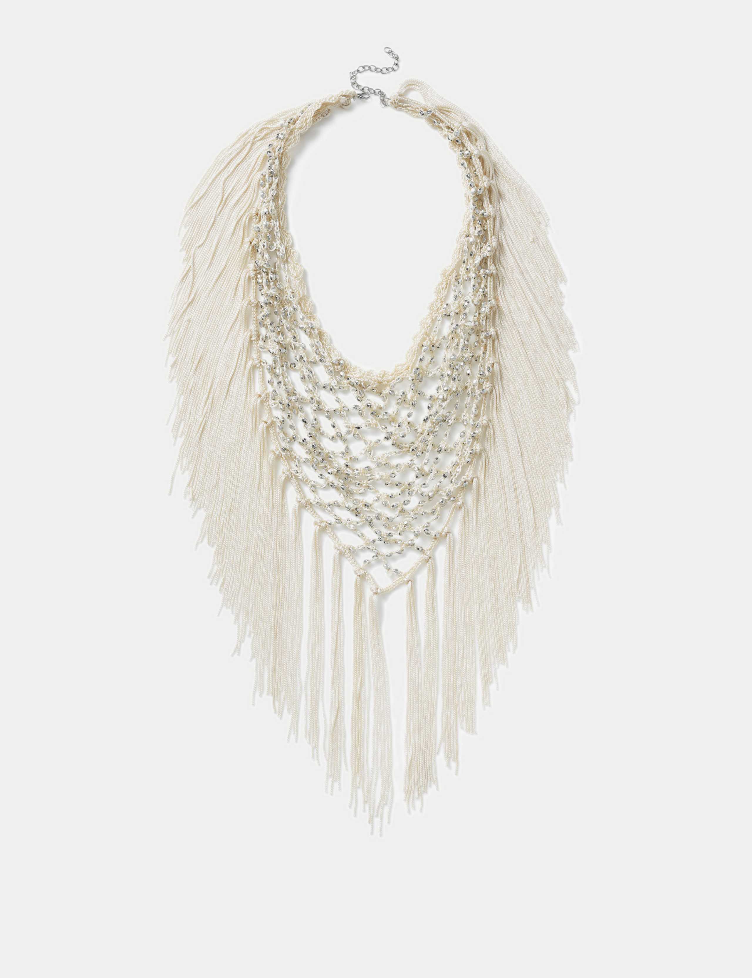 Fringe Cream Scarf