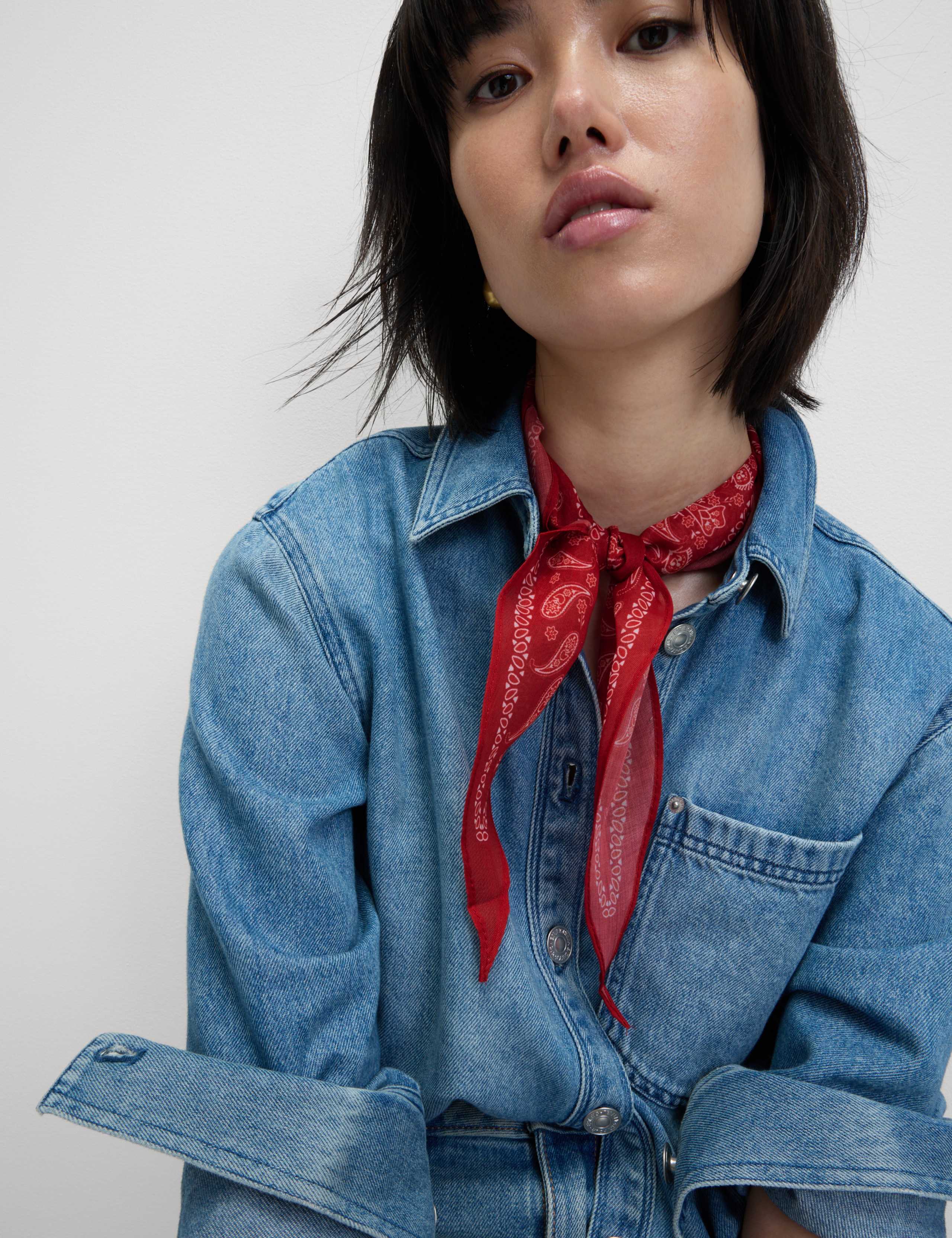 Red Paisley Cotton Scarf