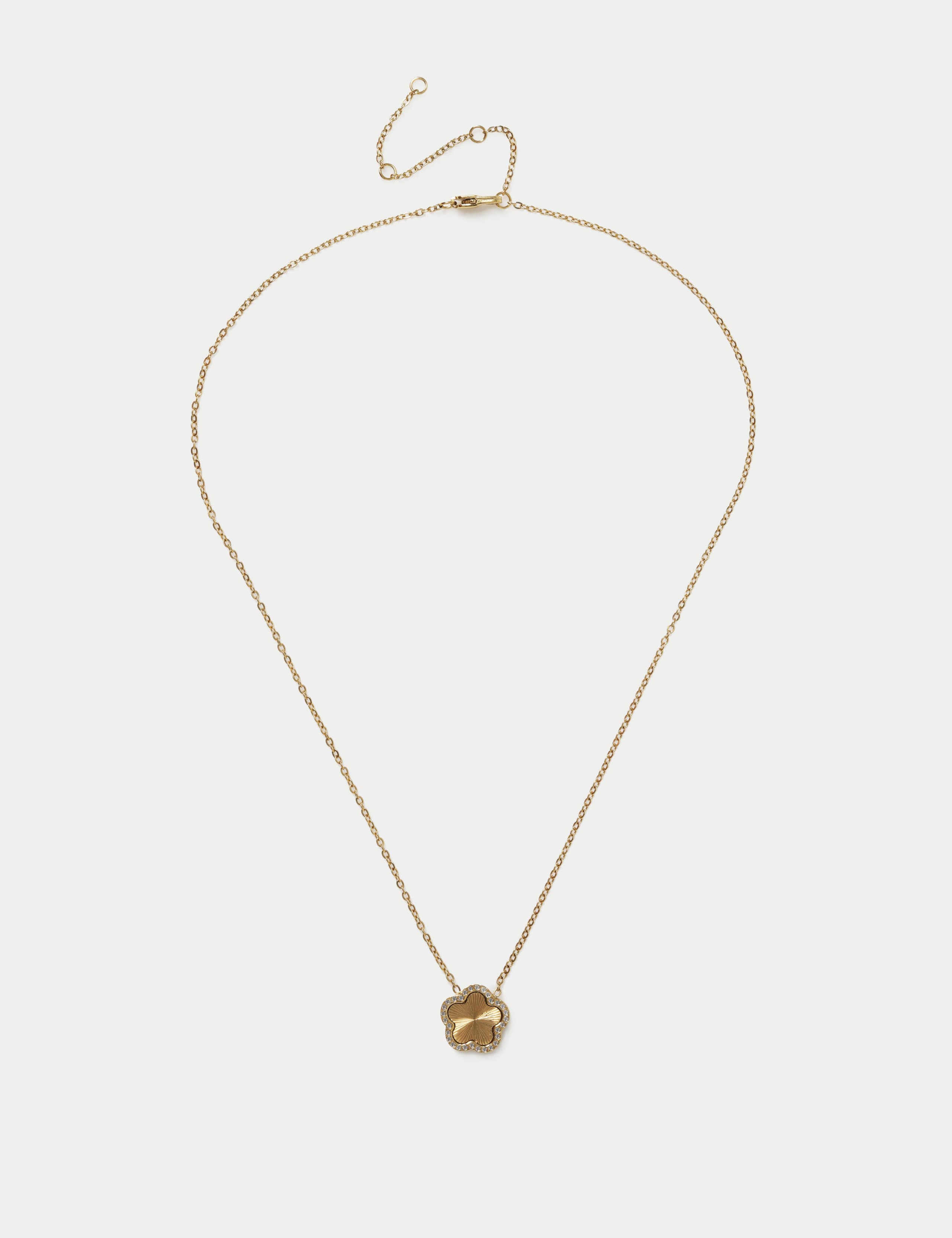 Gifting Gold Tone Petal Ditsy Necklace