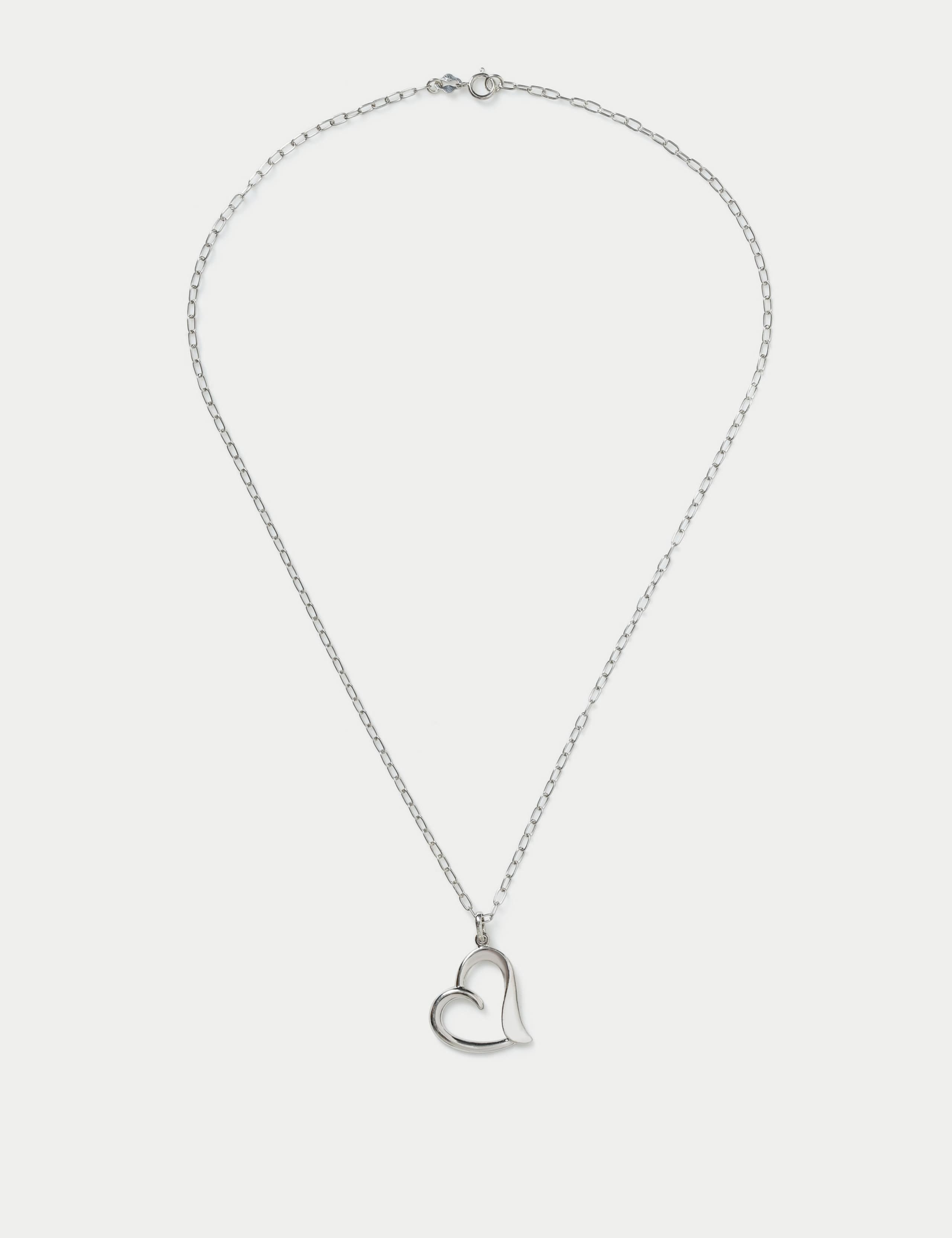 925 Sterling Silver Heart Charm Necklace