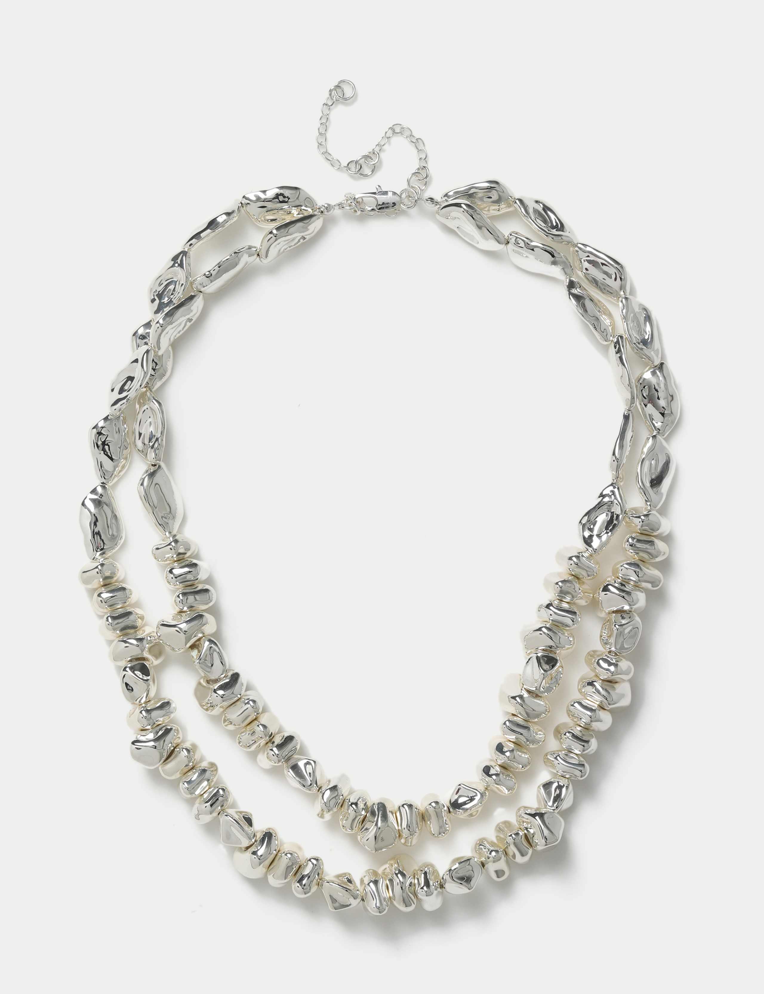 Nugget Detail Multi Row Necklace