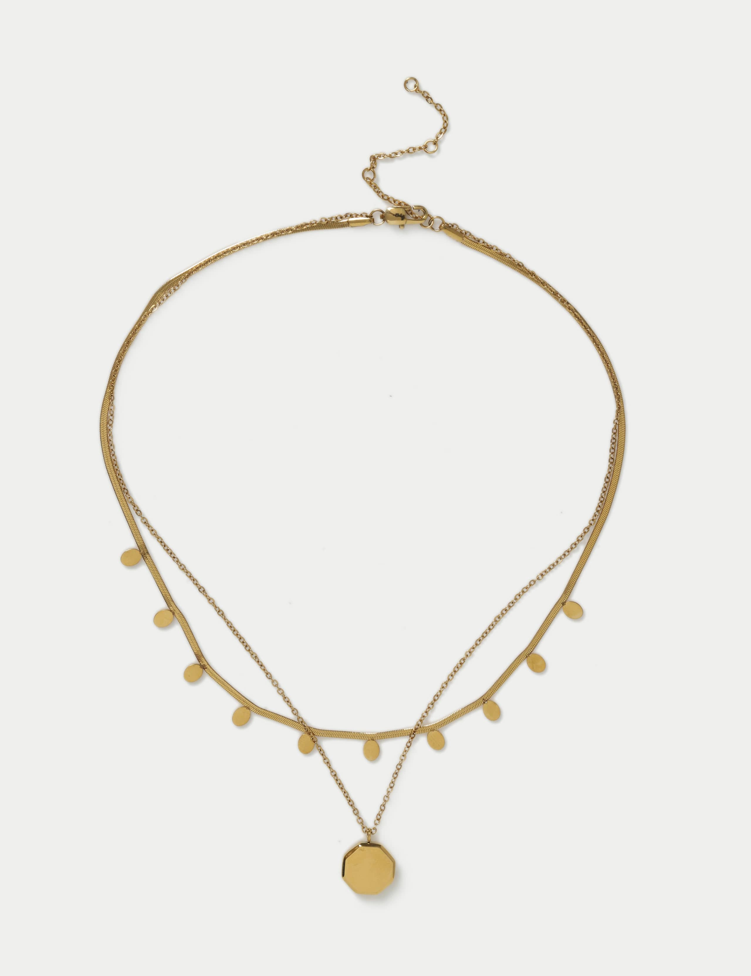 Hexagon Multirow Necklace