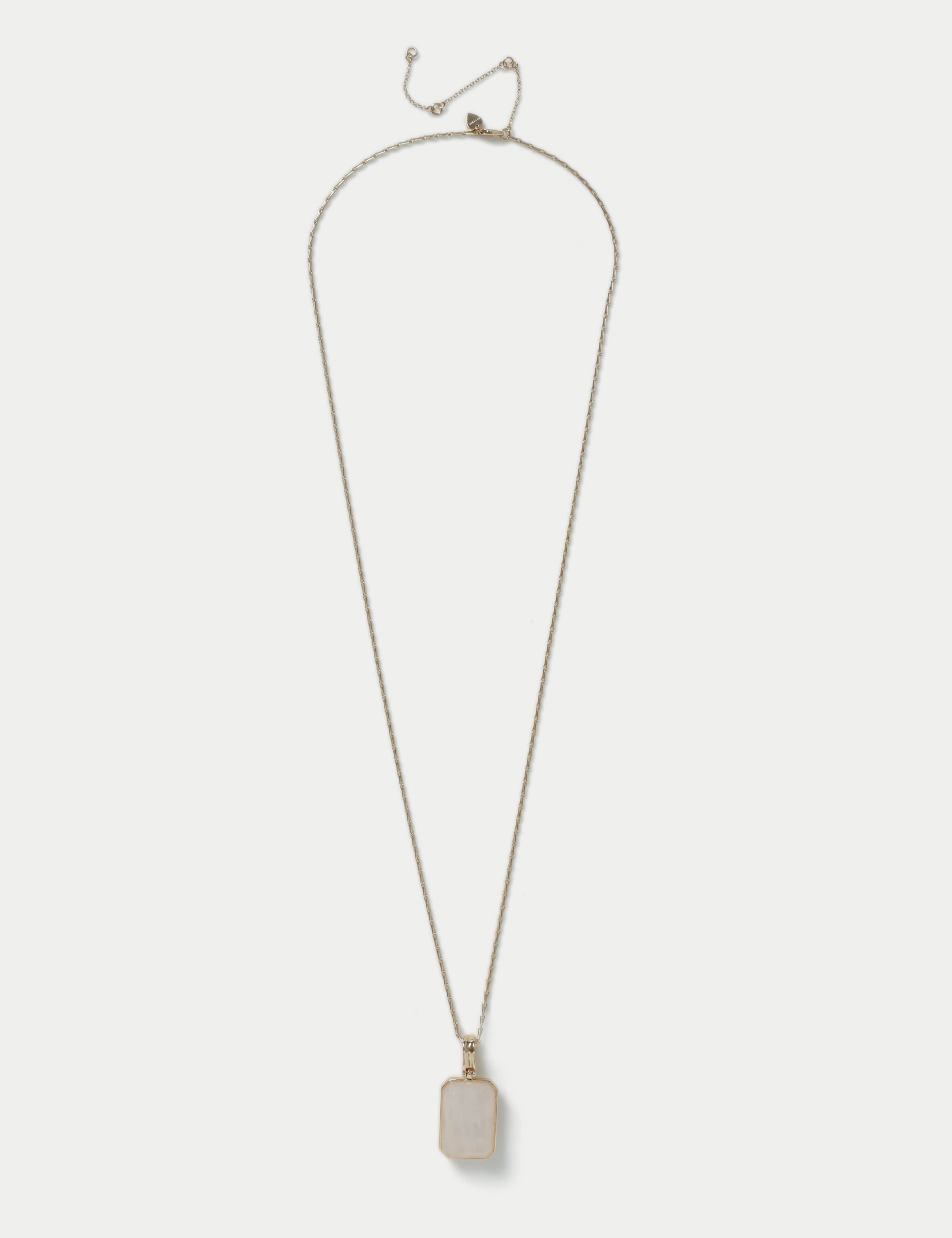 Natural Stone Long Pendant Necklace