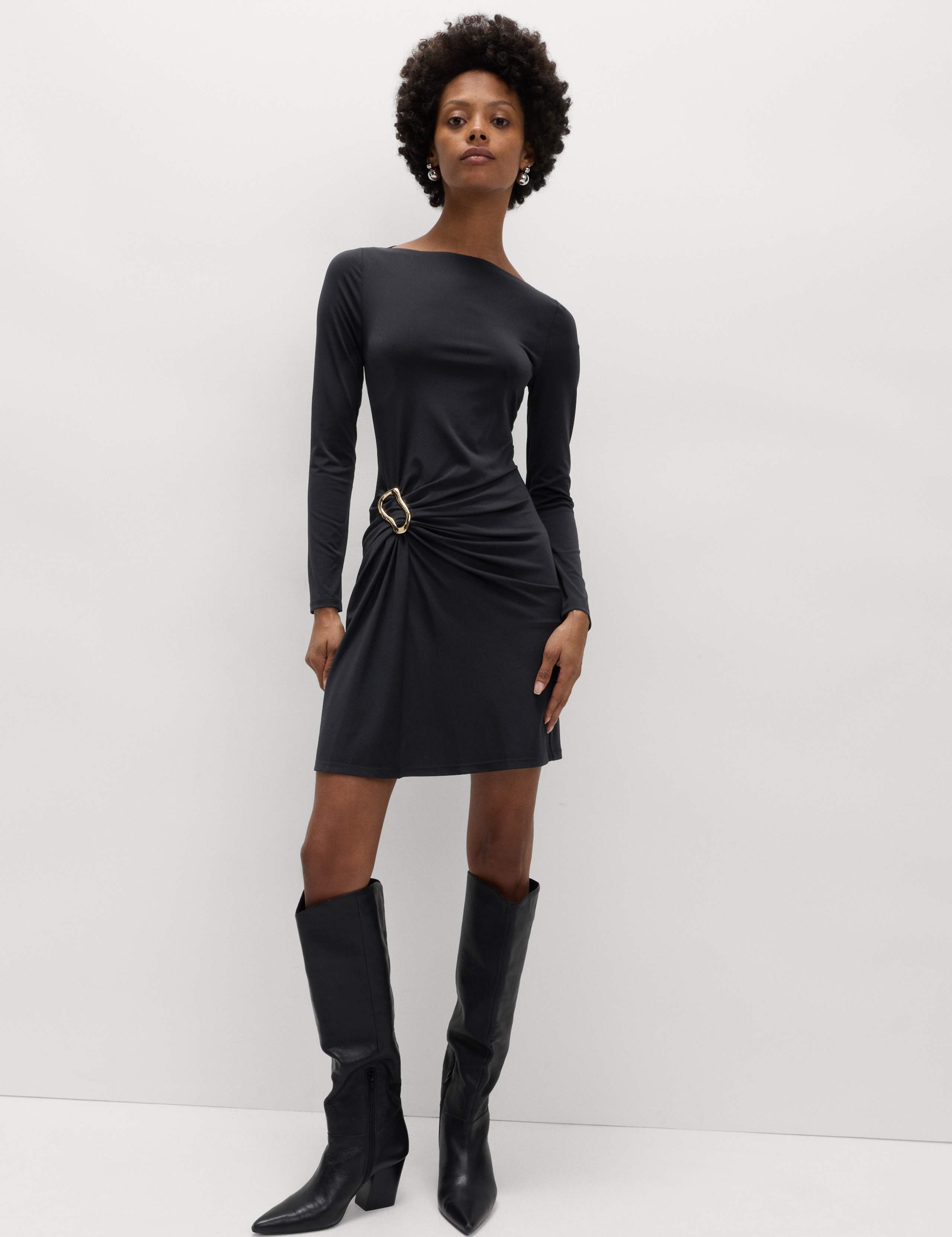 Jersey Hardware Mini Bodycon Dress