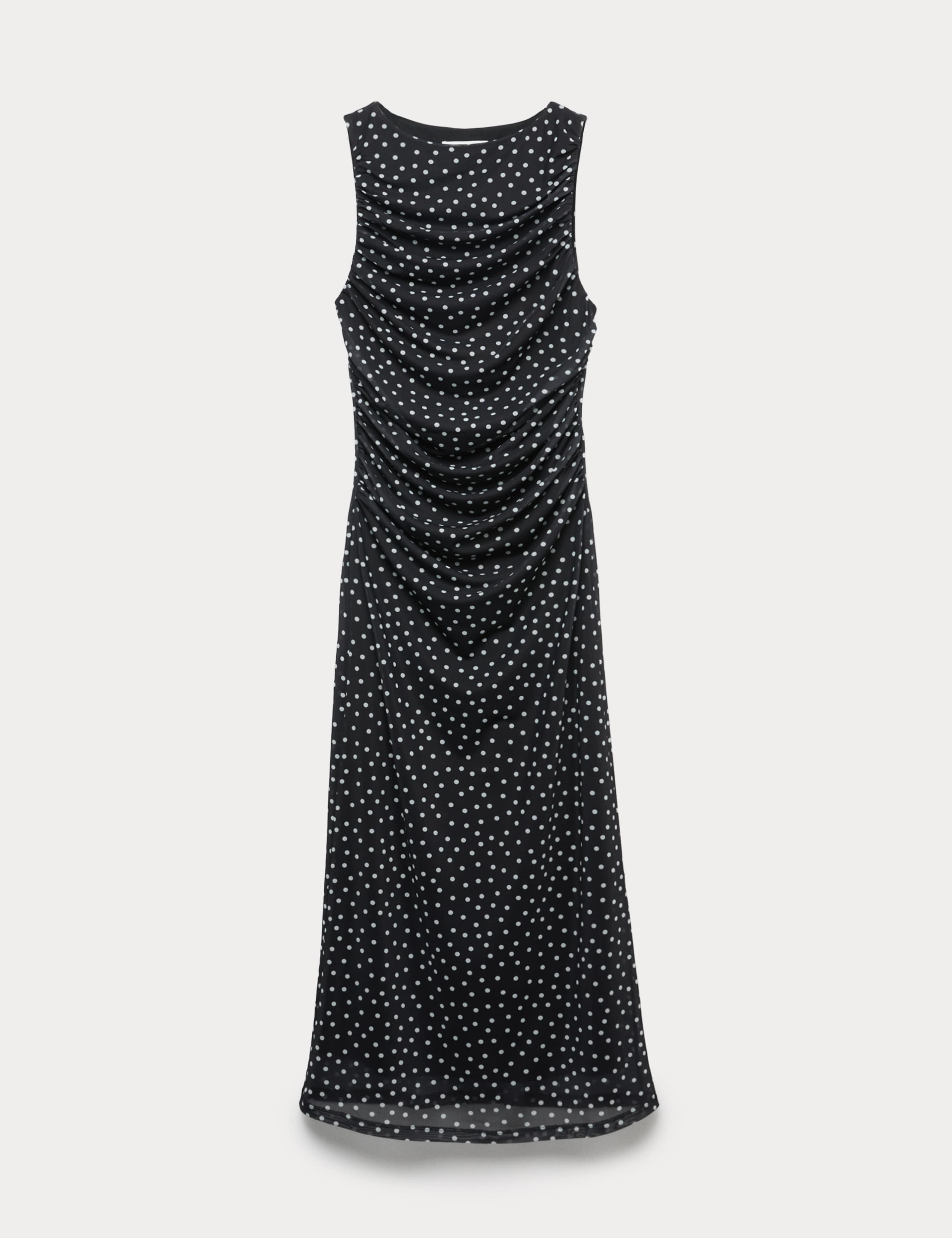 Jersey Ruched Midi Bodycon Dress