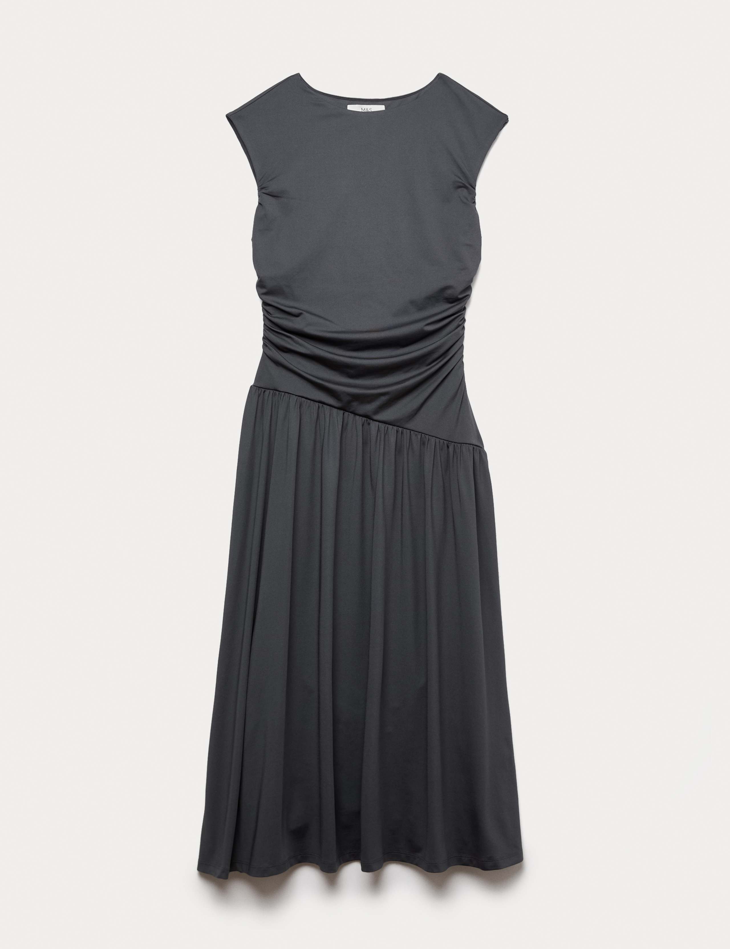 Jersey Dropped Waist Midi Dress