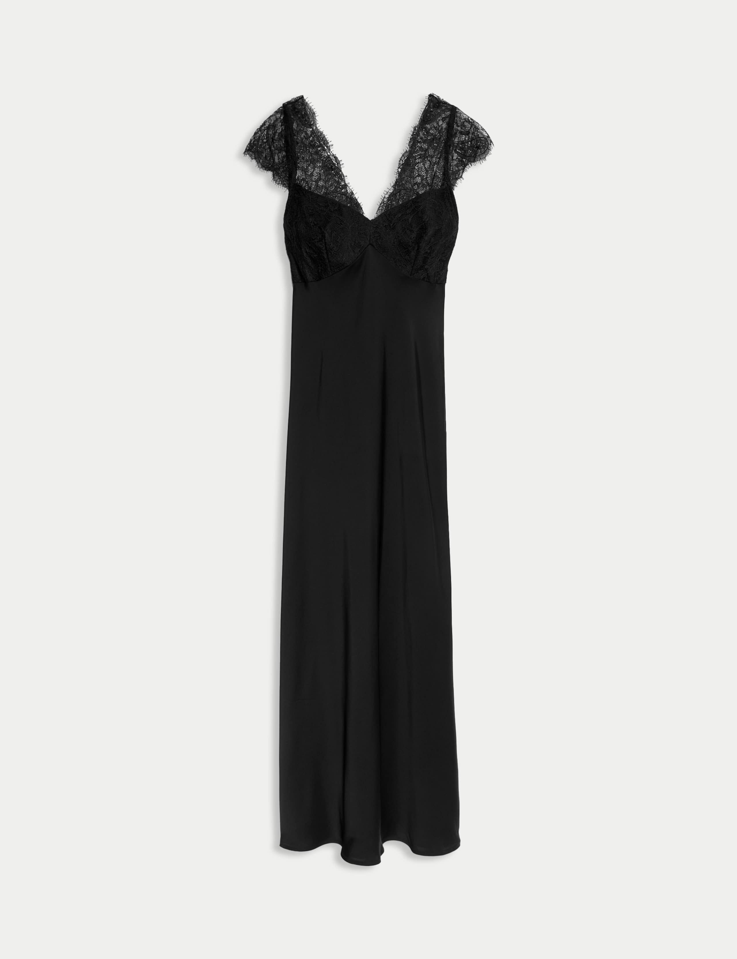 Lace V-Neck Midi Slip Dress