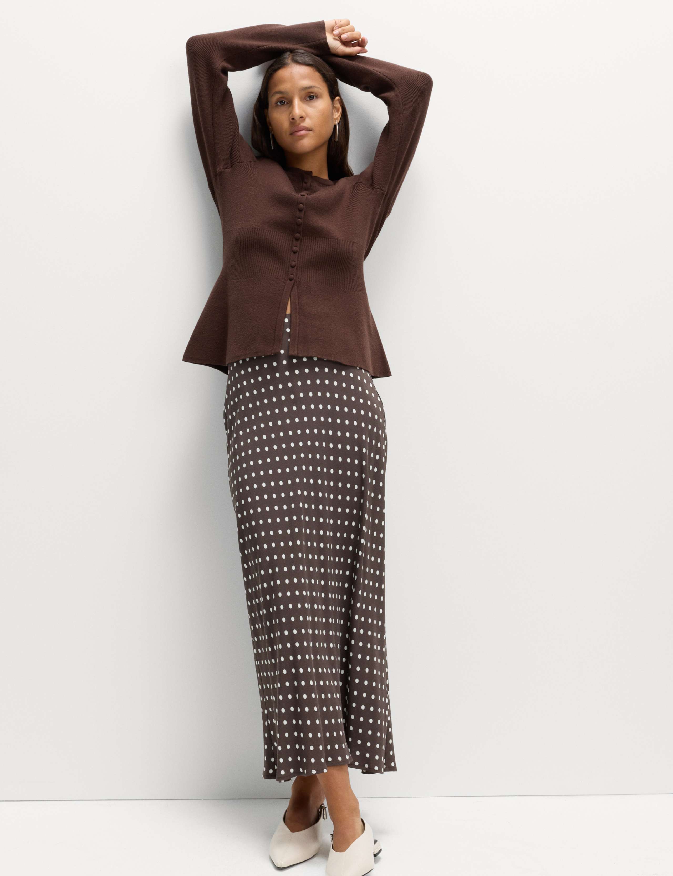 Polka Dot Midaxi Skirt