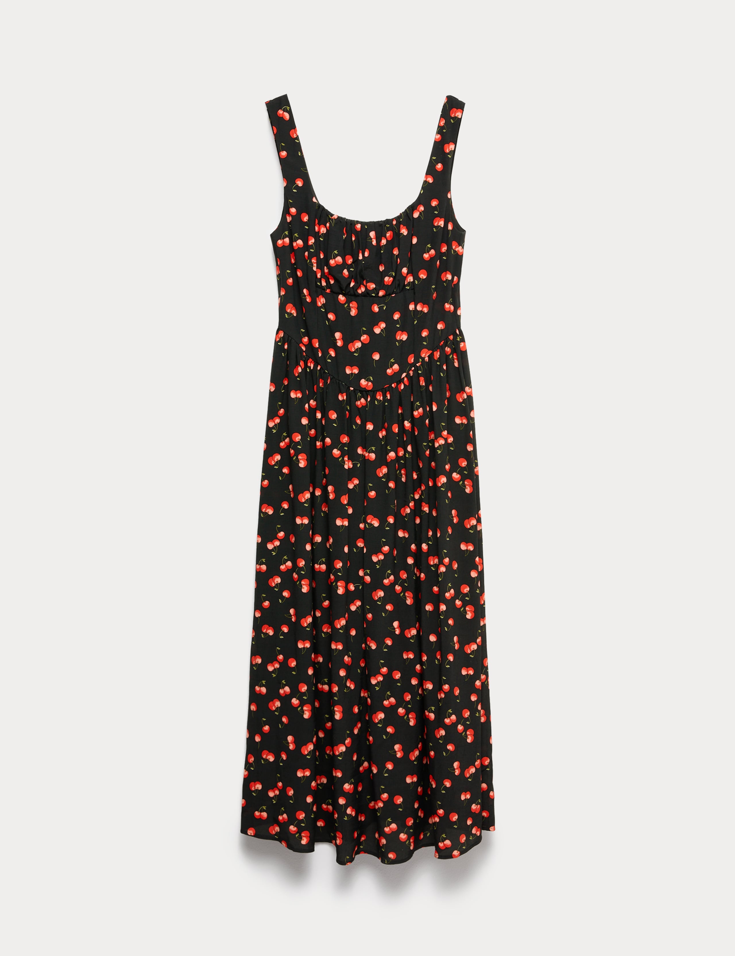 Cherry Corset Strappy Midi Dress