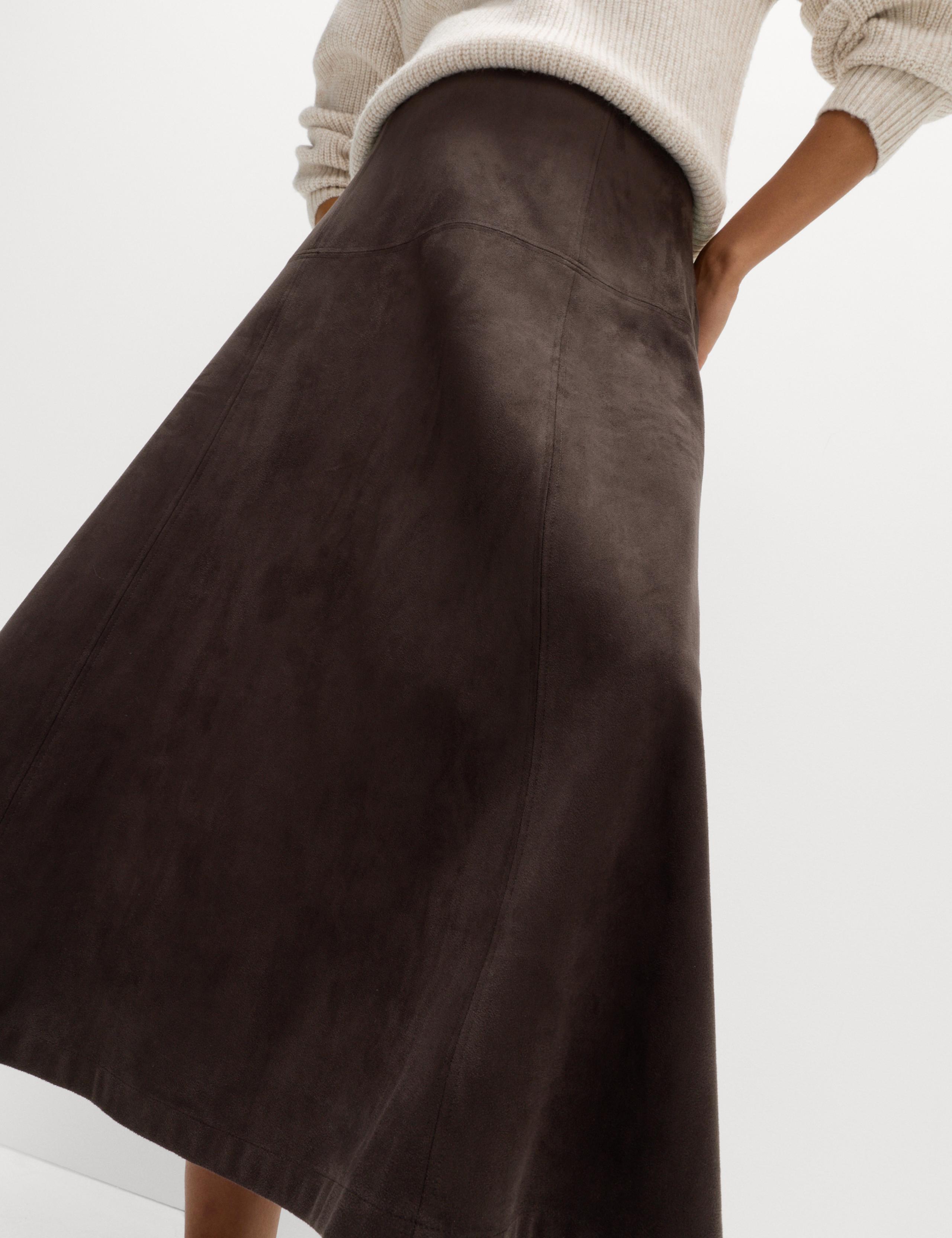 Suedette Maxi A-Line Skirt