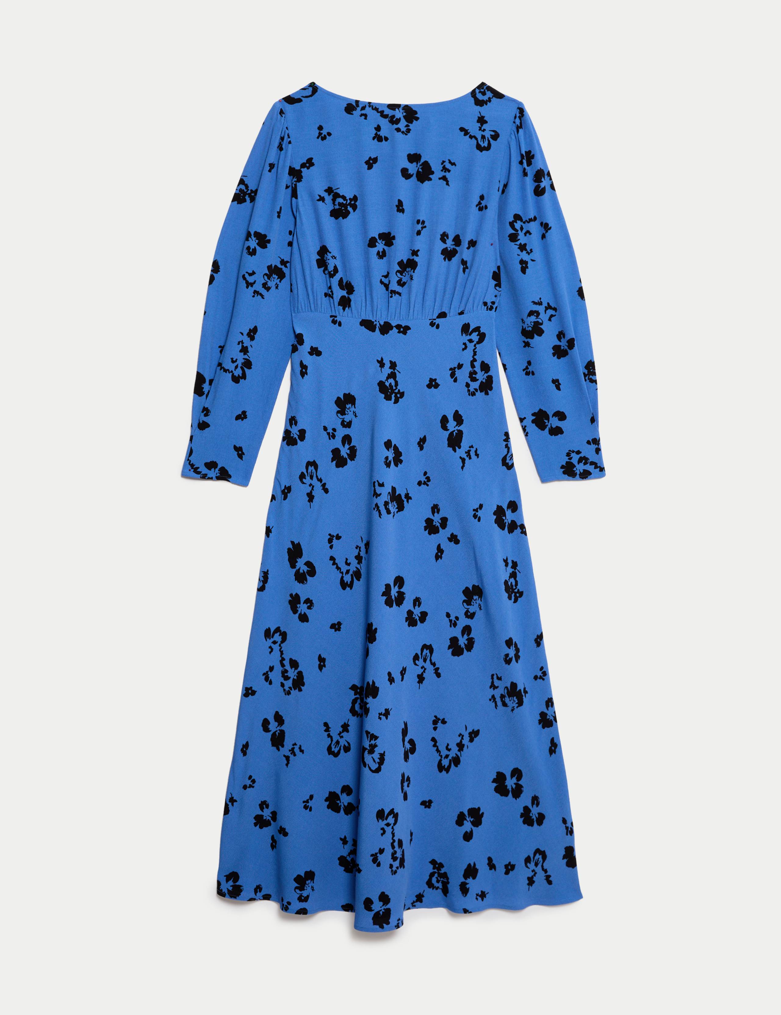 Floral Midaxi Waisted Tea Dress