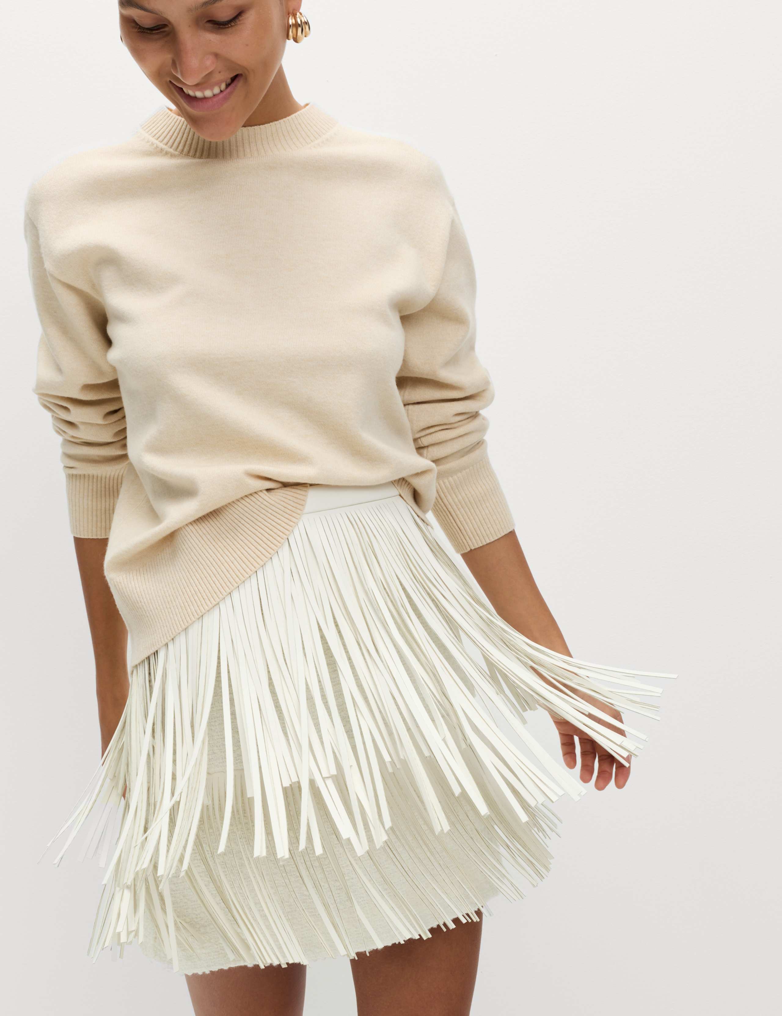 Fringe Detail Mini Dress