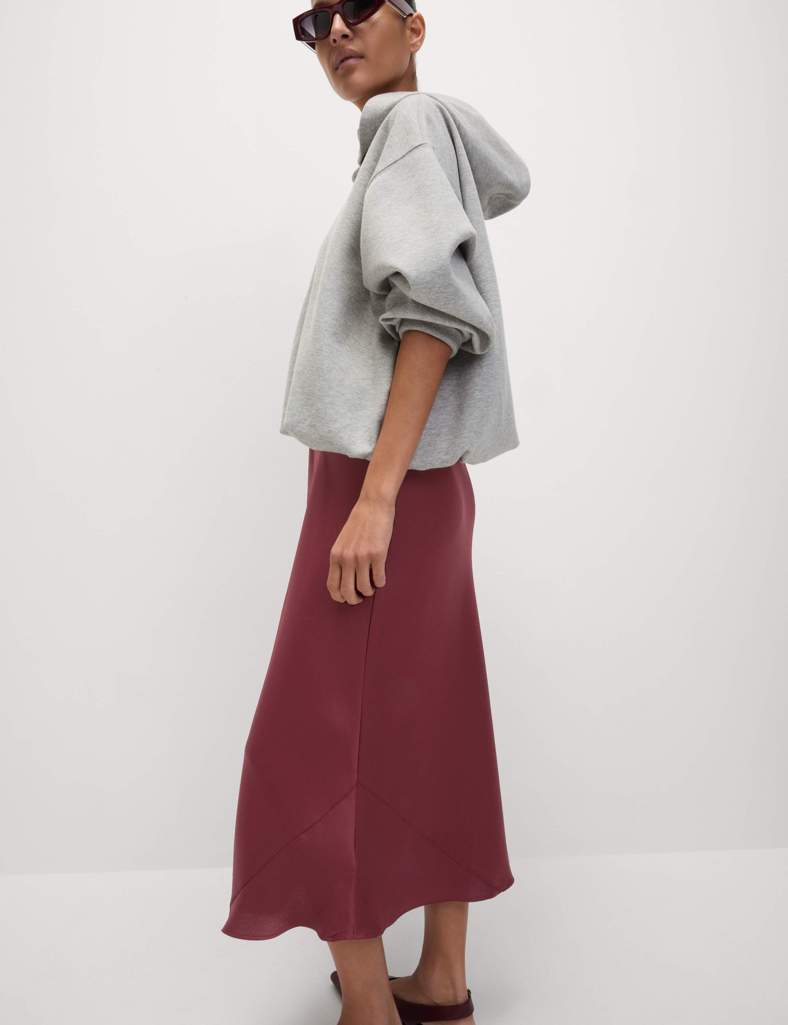 Satin Midaxi Slip Skirt