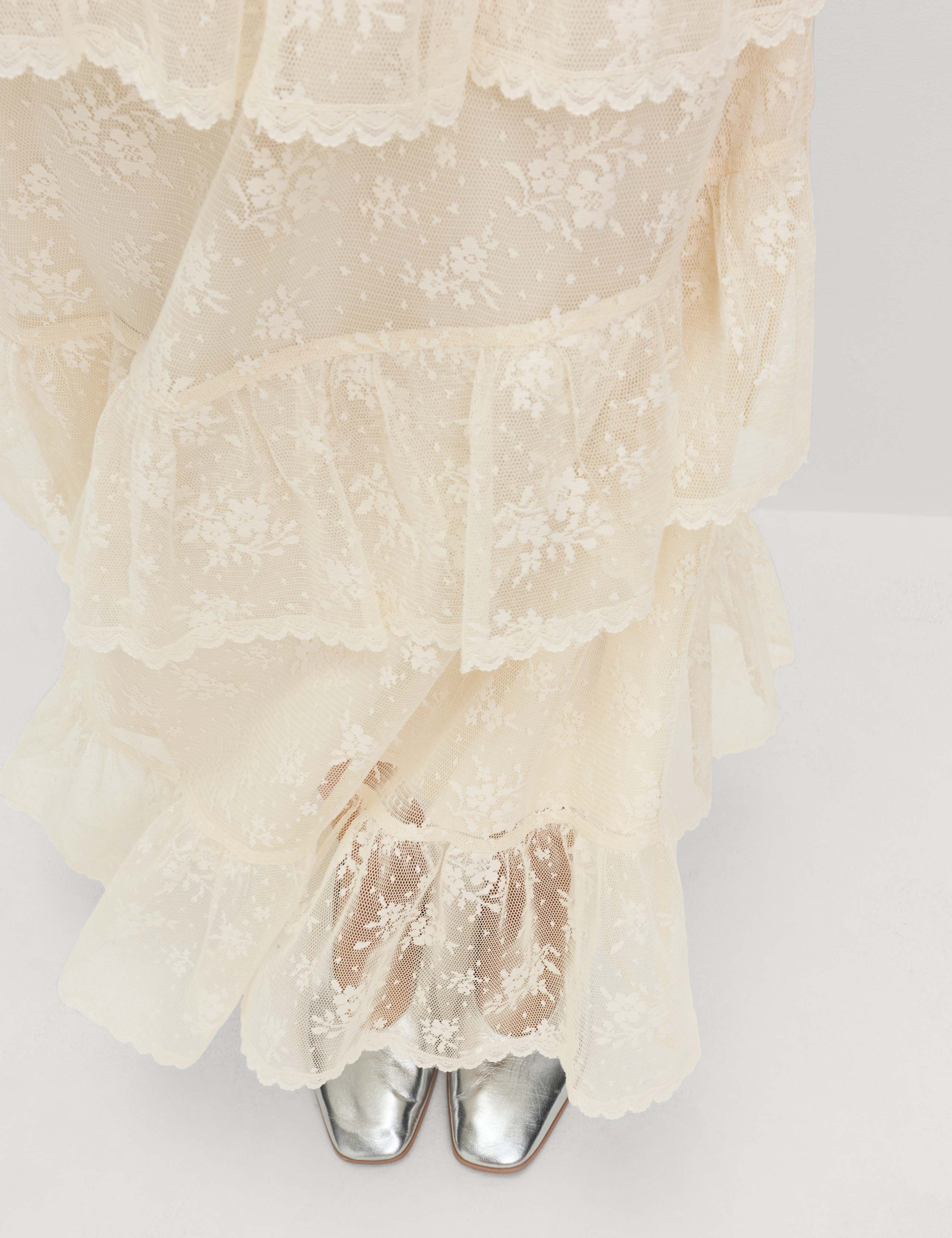 Lace Maxi Tiered Skirt