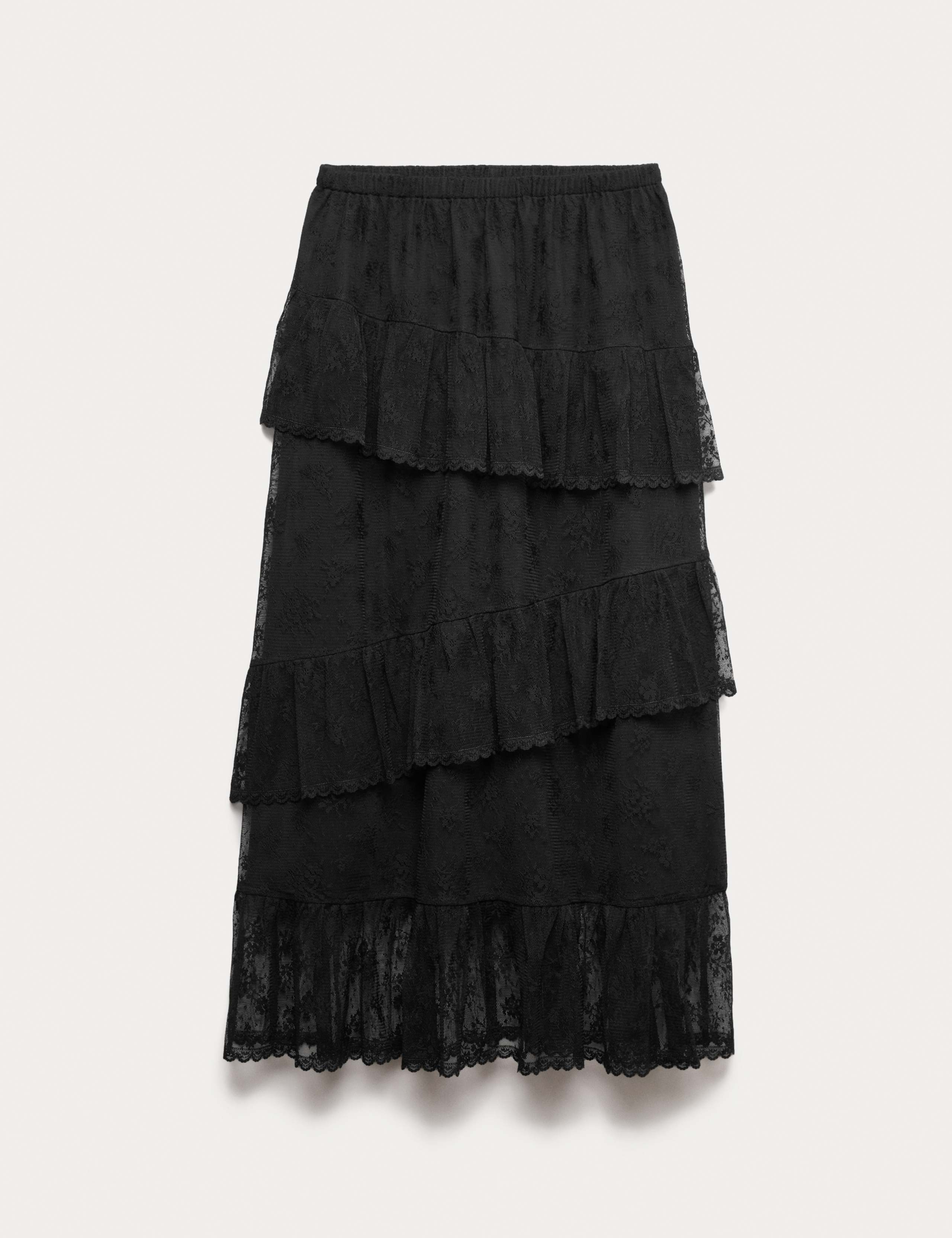 Lace Maxi Tiered Skirt