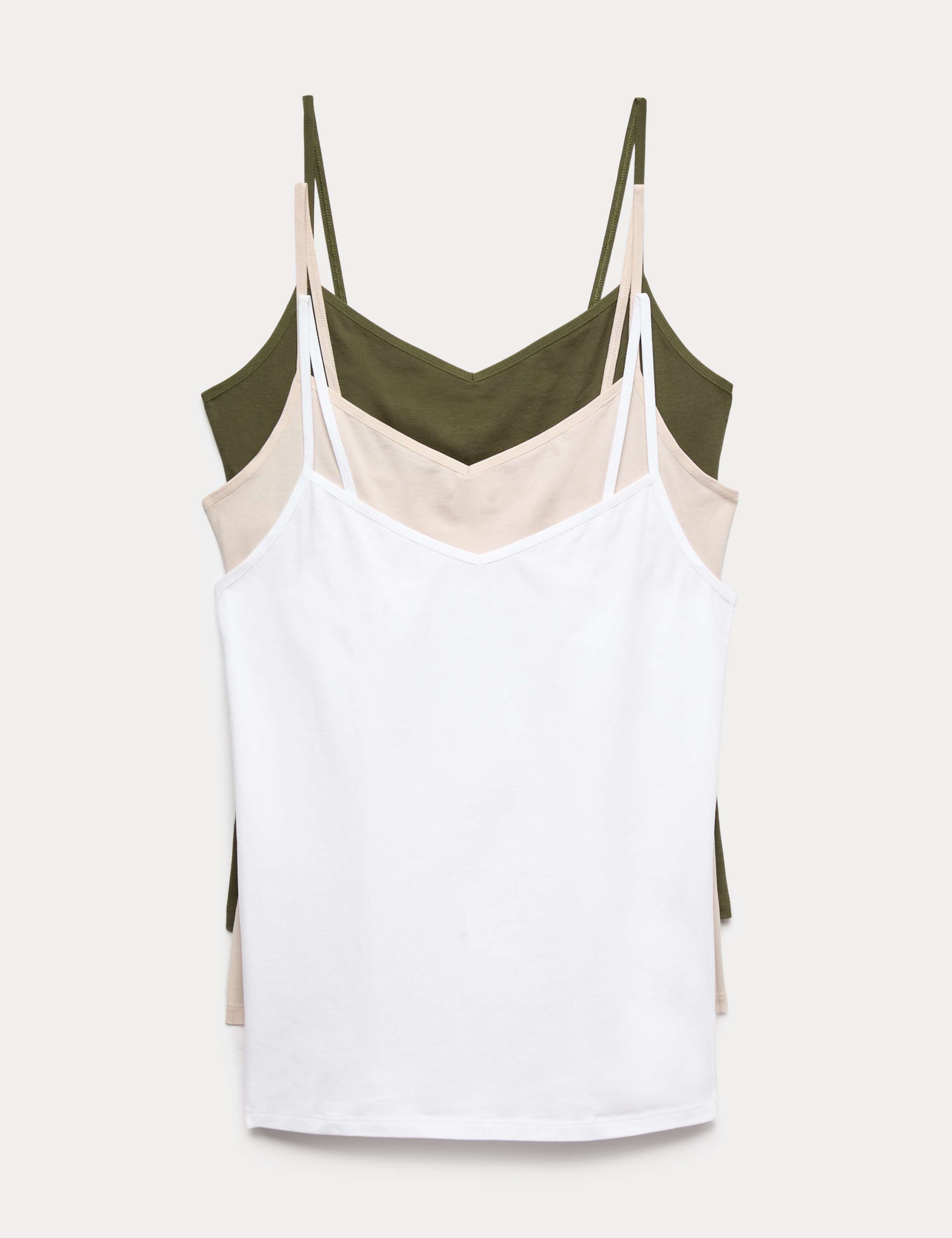 3pk Cotton Rich Strappy Vests