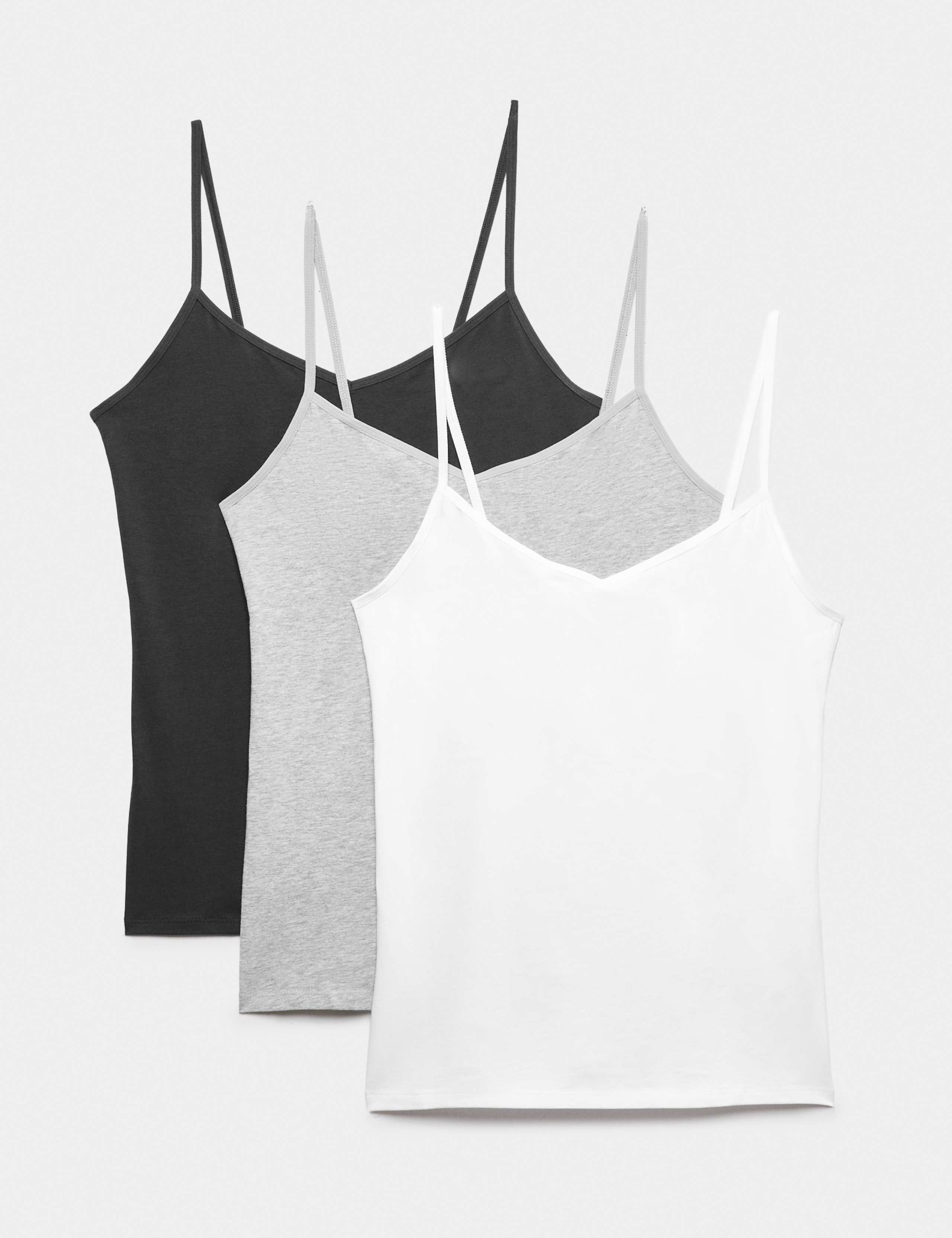 3pk Cotton Rich Strappy Vests