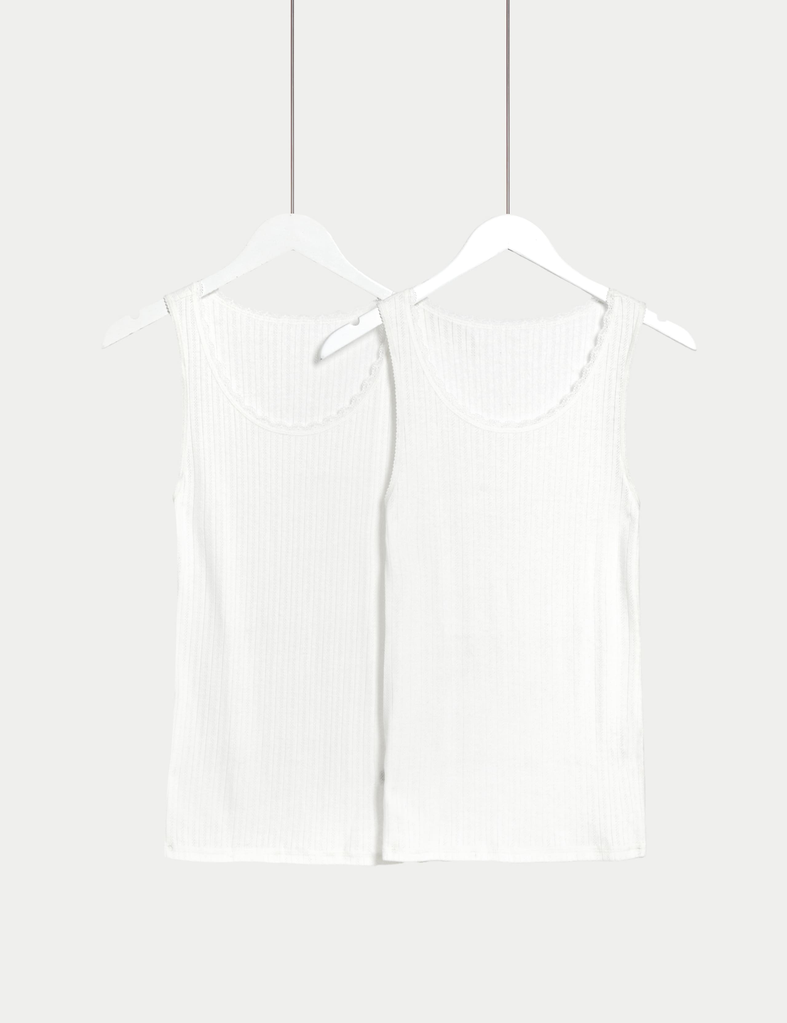 2pk Thermal Pointelle Vests