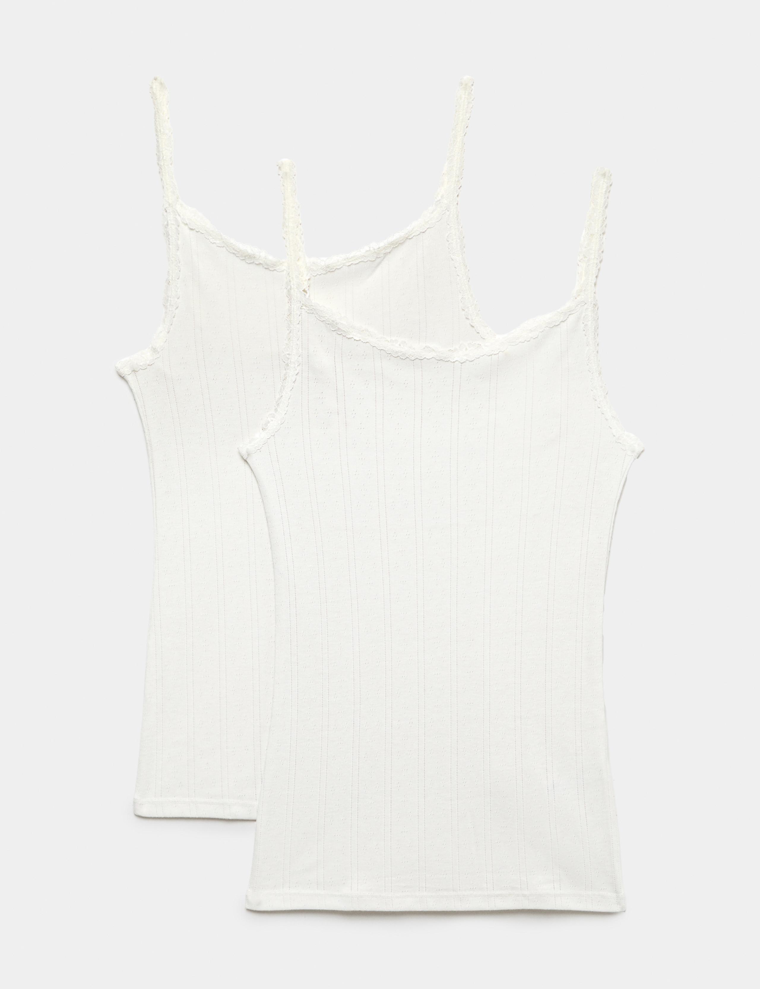 2 Pack Thermal Pointelle Strappy Vests