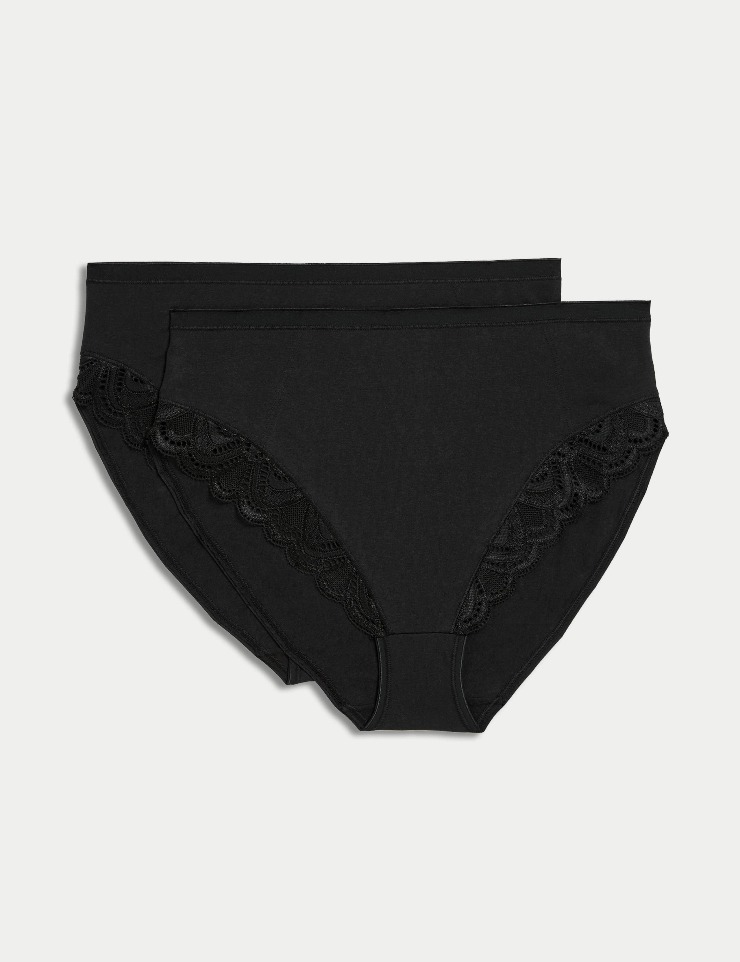 2pk Amelia Lace Cotton Rich Shaping Knickers
