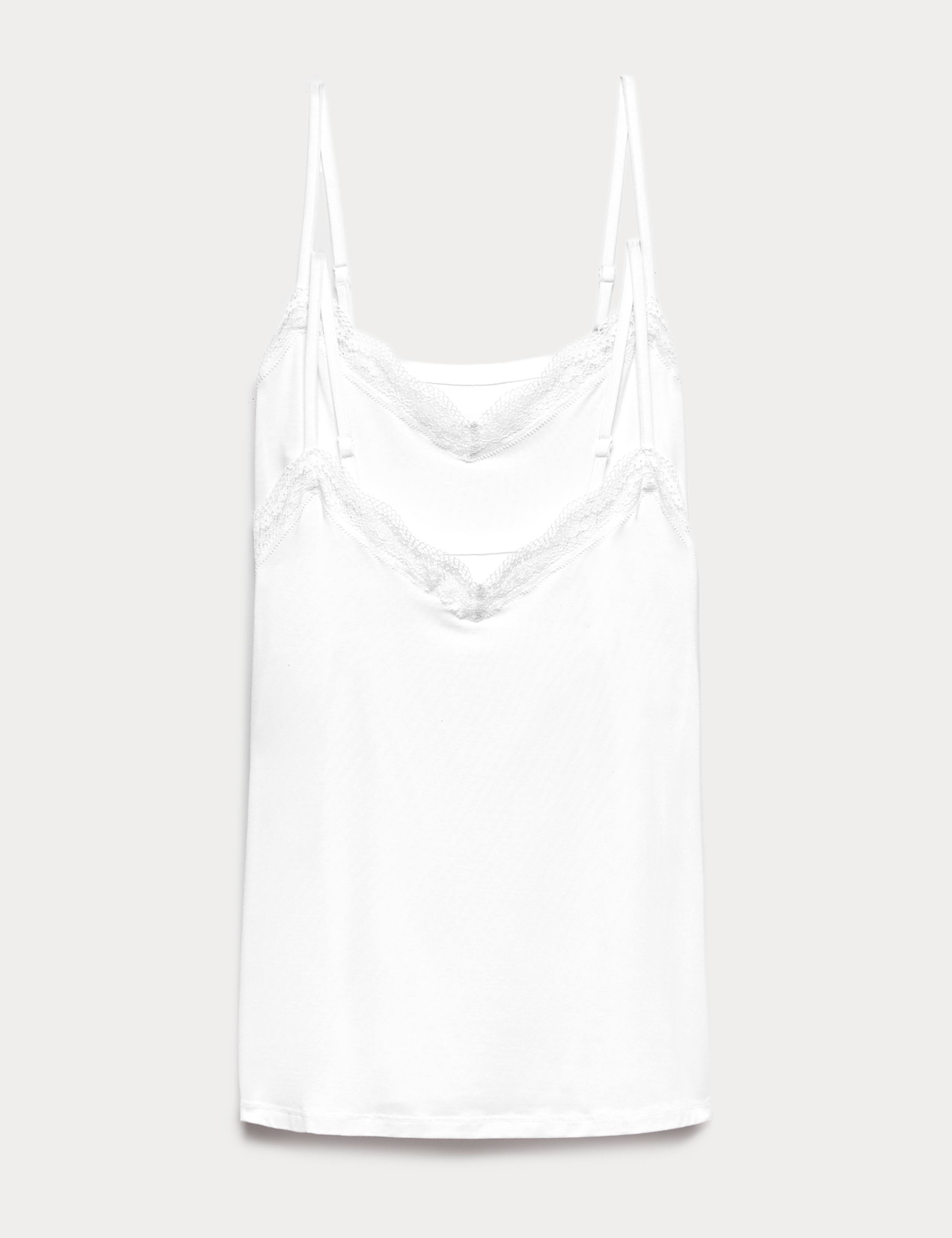 2 Pack Modal Rich Flexifit™ Lace Trim Vests