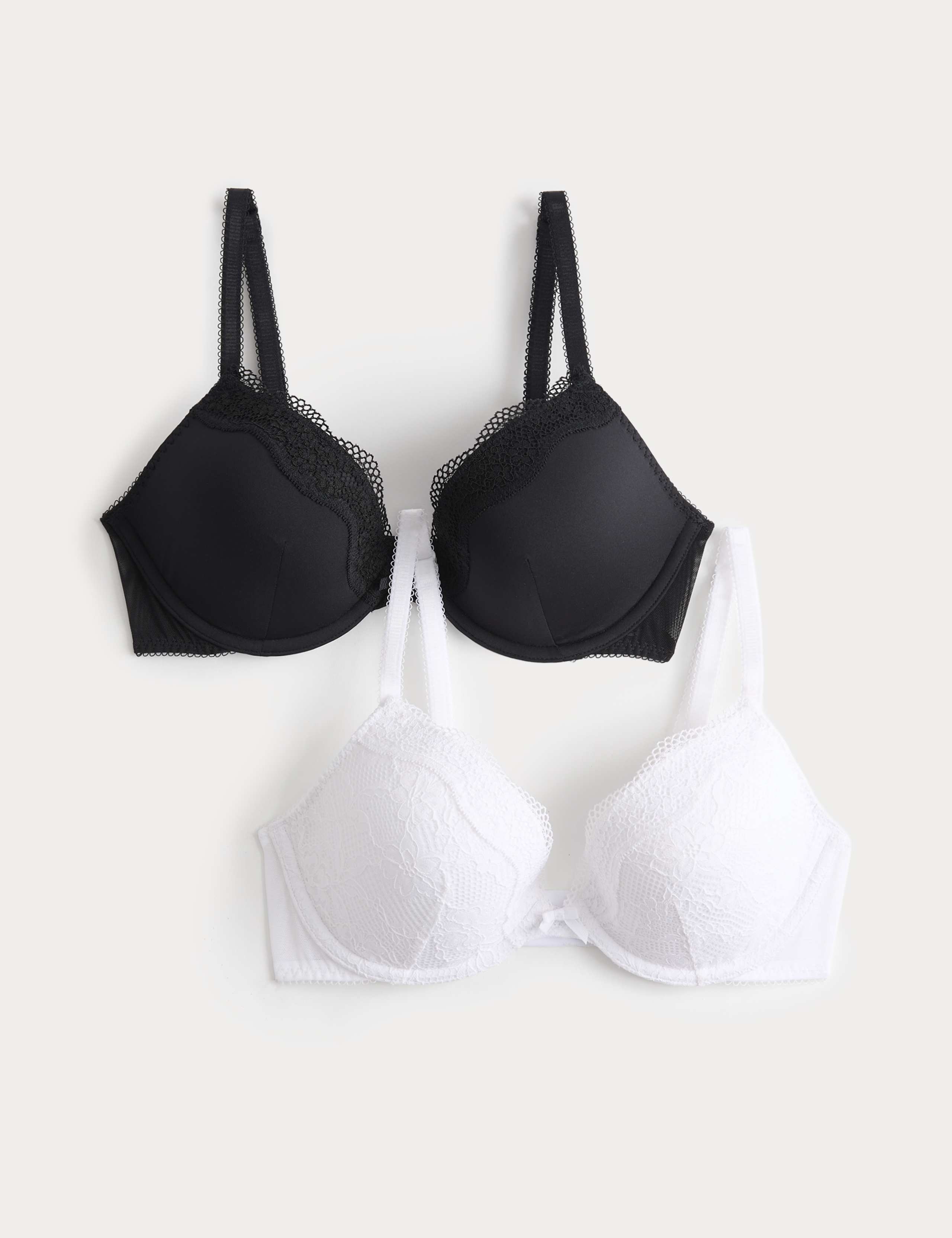 2 Pack Jasmine Lace Wired Plunge Bras (A-E)
