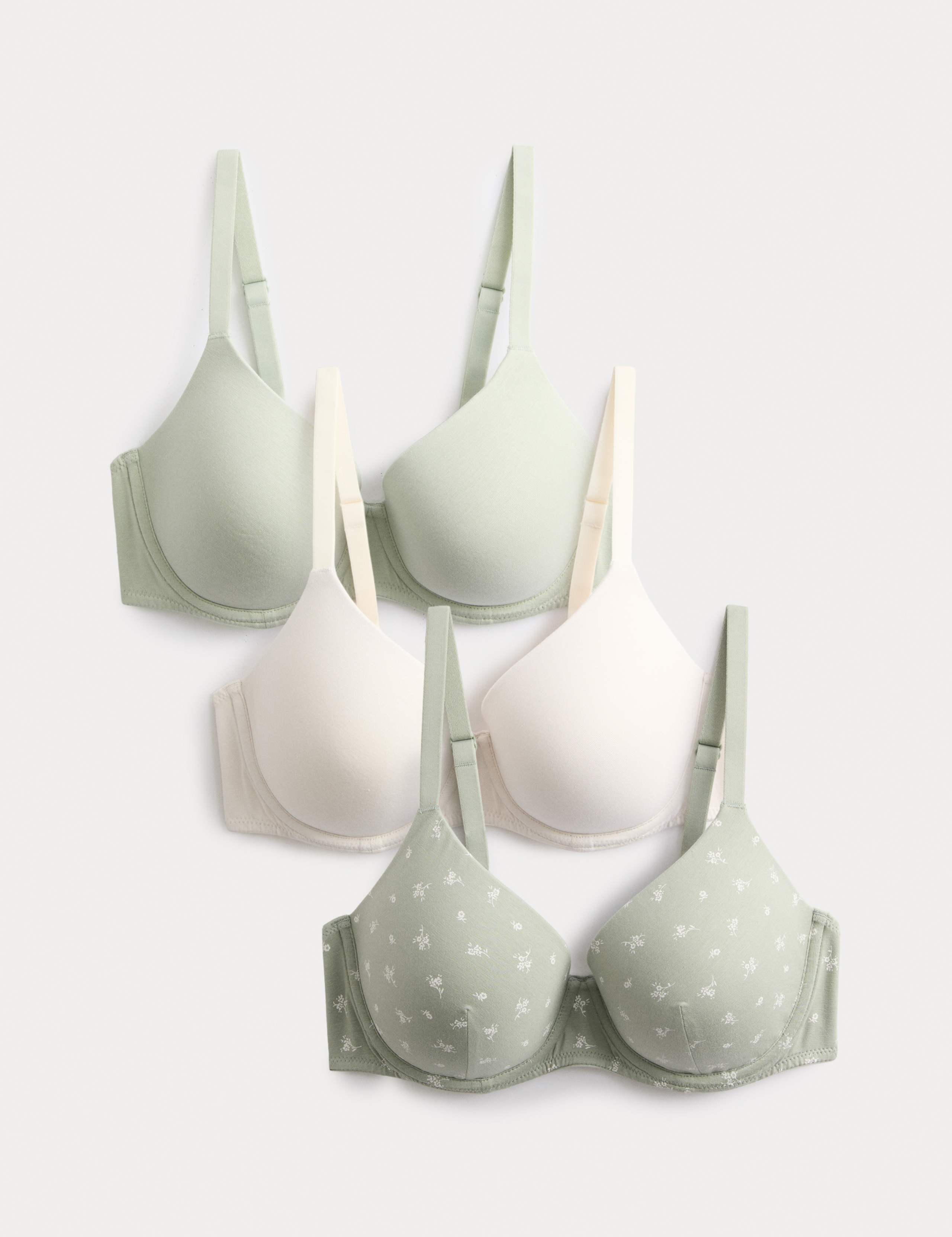 3pk Cotton Rich Wired T-Shirt Bras A-E