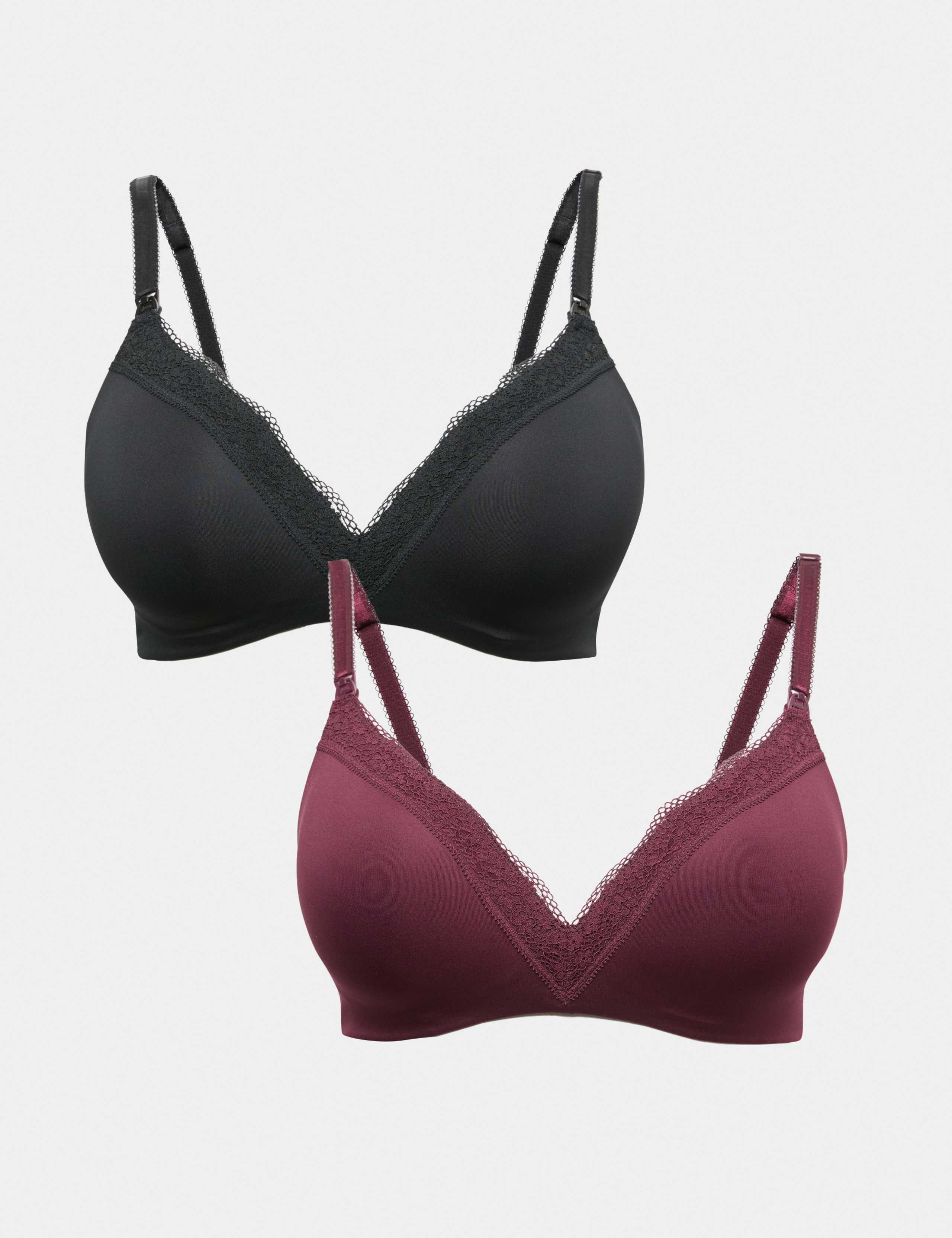 2pk Jasmine Lace Trim Maternity Nursing Bra B-G