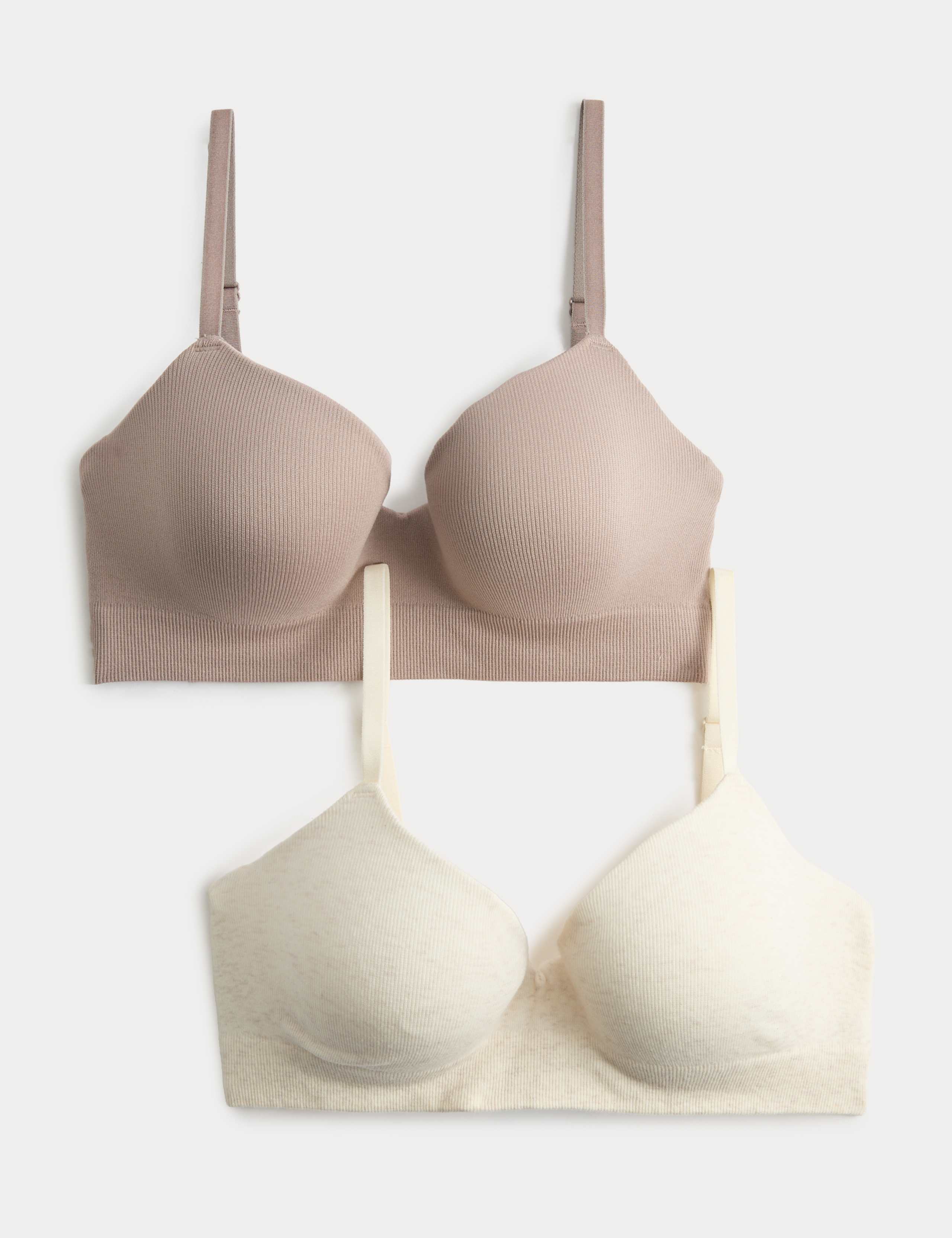 2 Pack Seamfree Wired Demi Cup Bras (A-E)