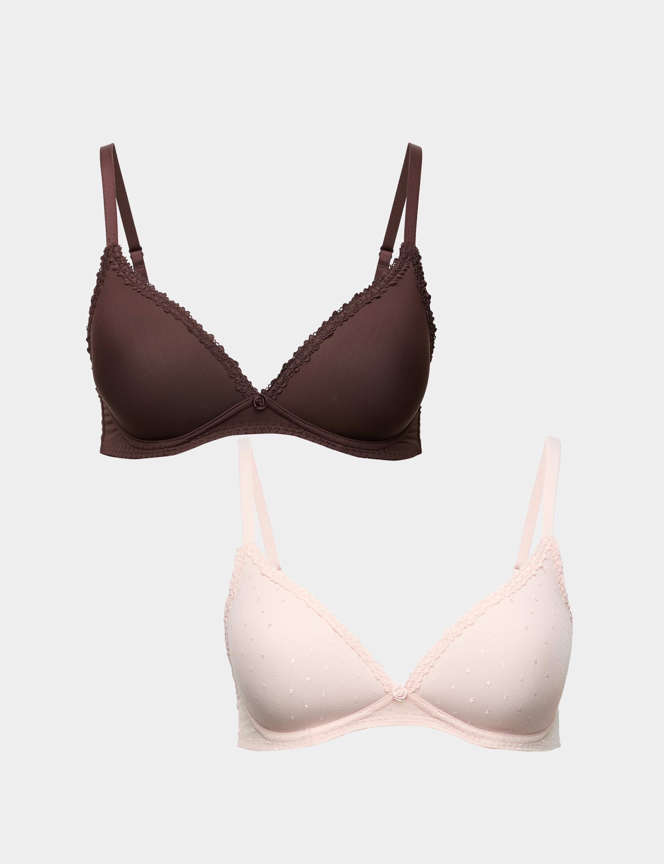 2 Pack Non Wired Plunge Bras (A-E)
