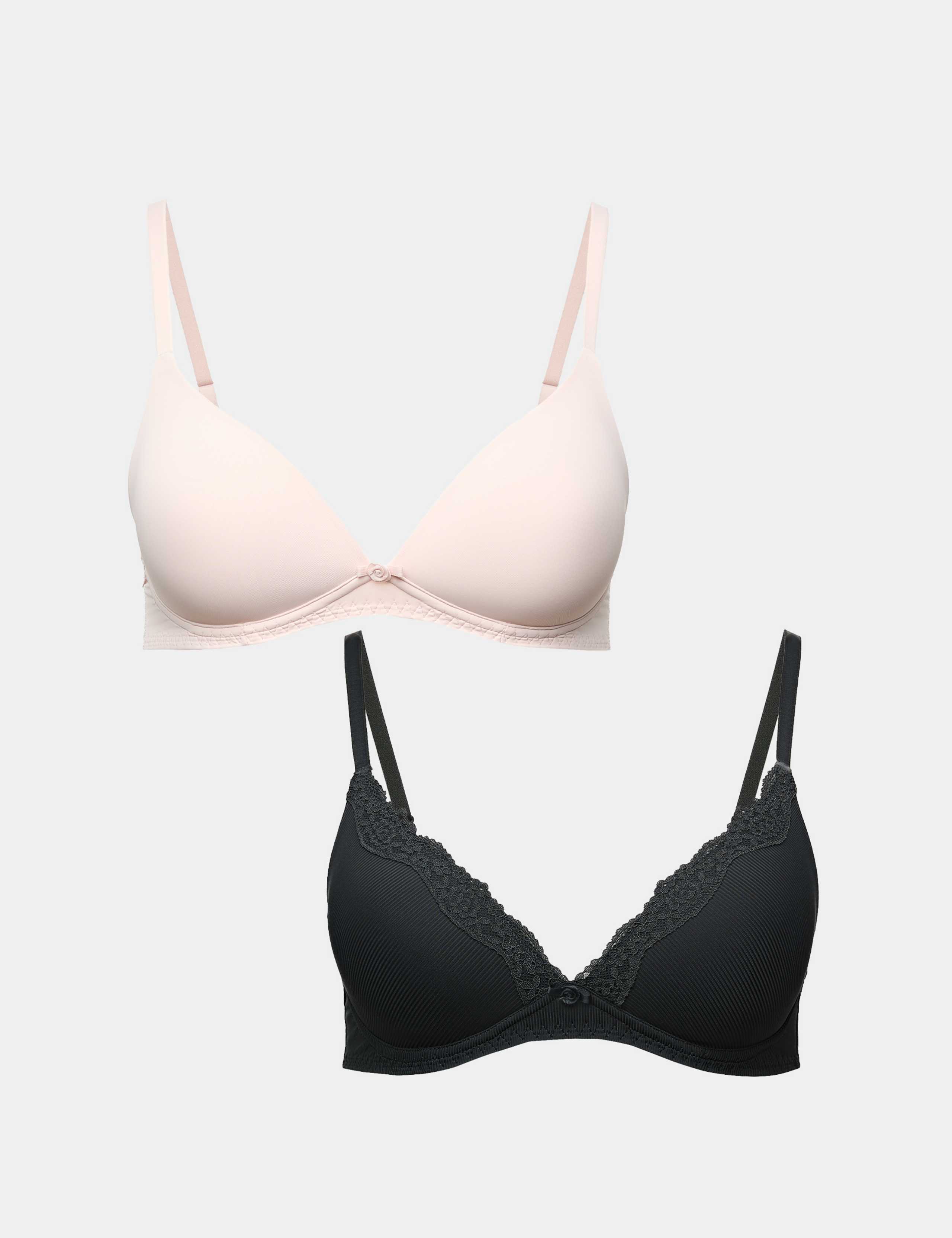 2 Pack Non Wired Plunge Bras (A-E)