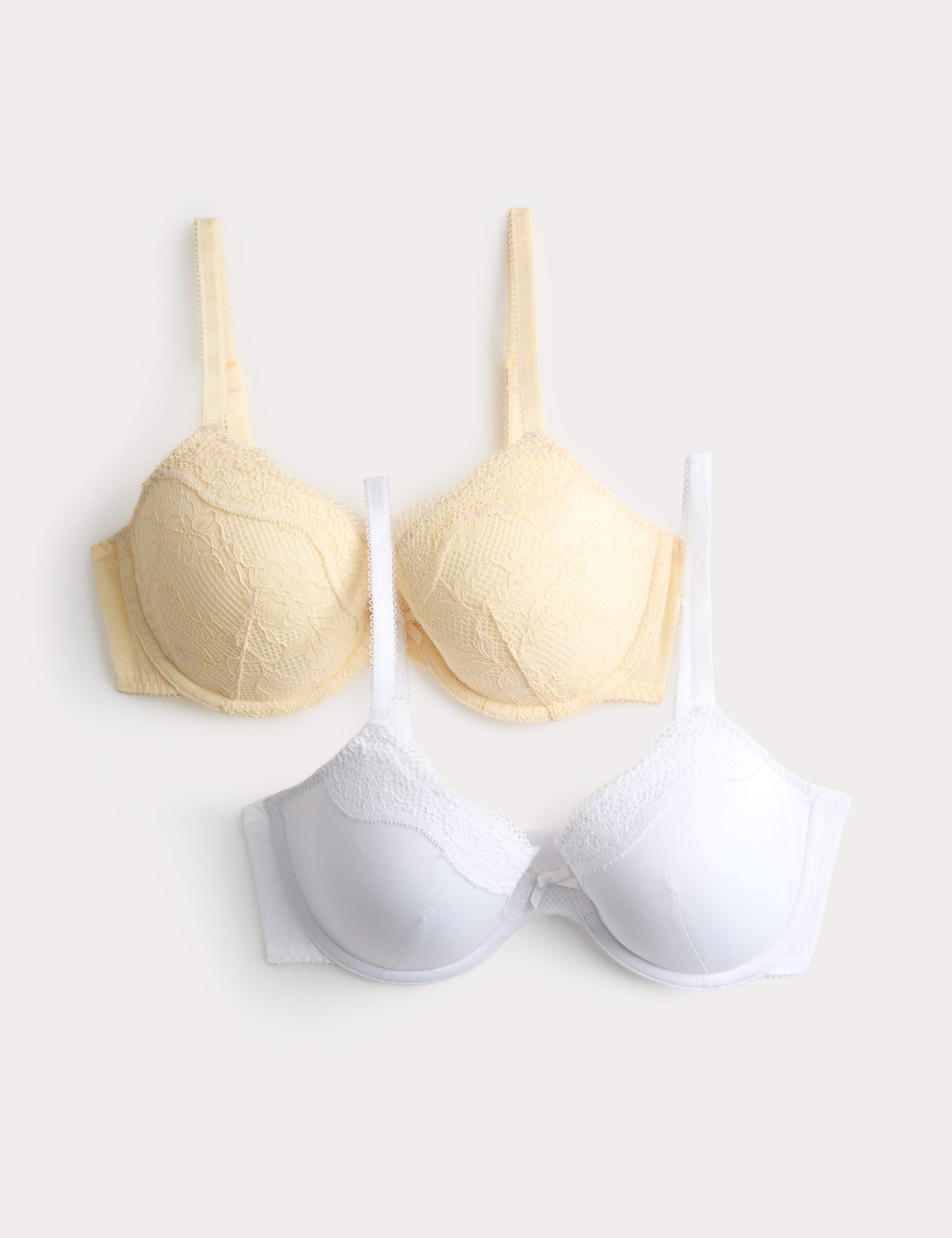 2 Pack Jasmine Lace Wired Demi Cup Bras (A-E)