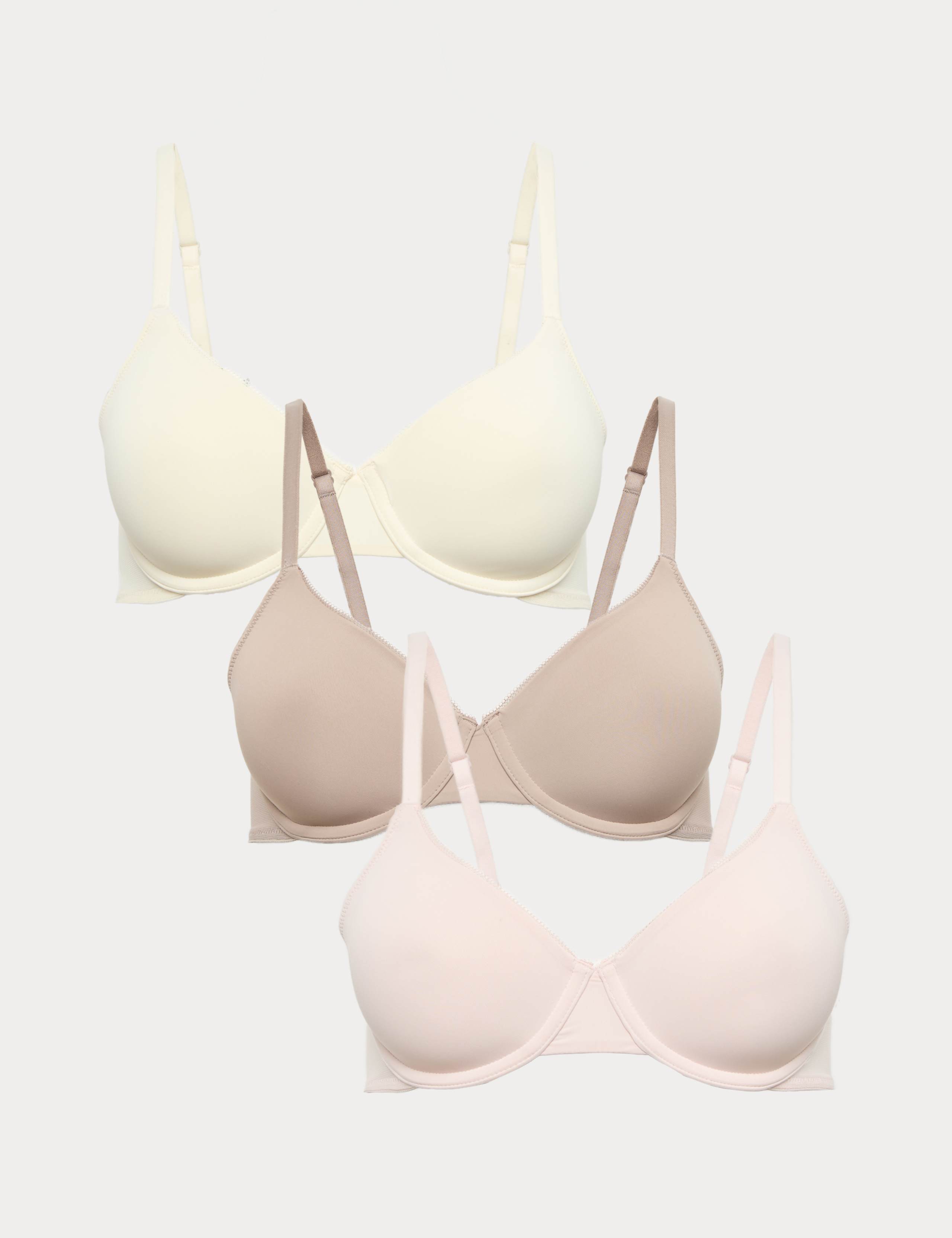 3 Pack Wired Full Cup Bras (A-E)