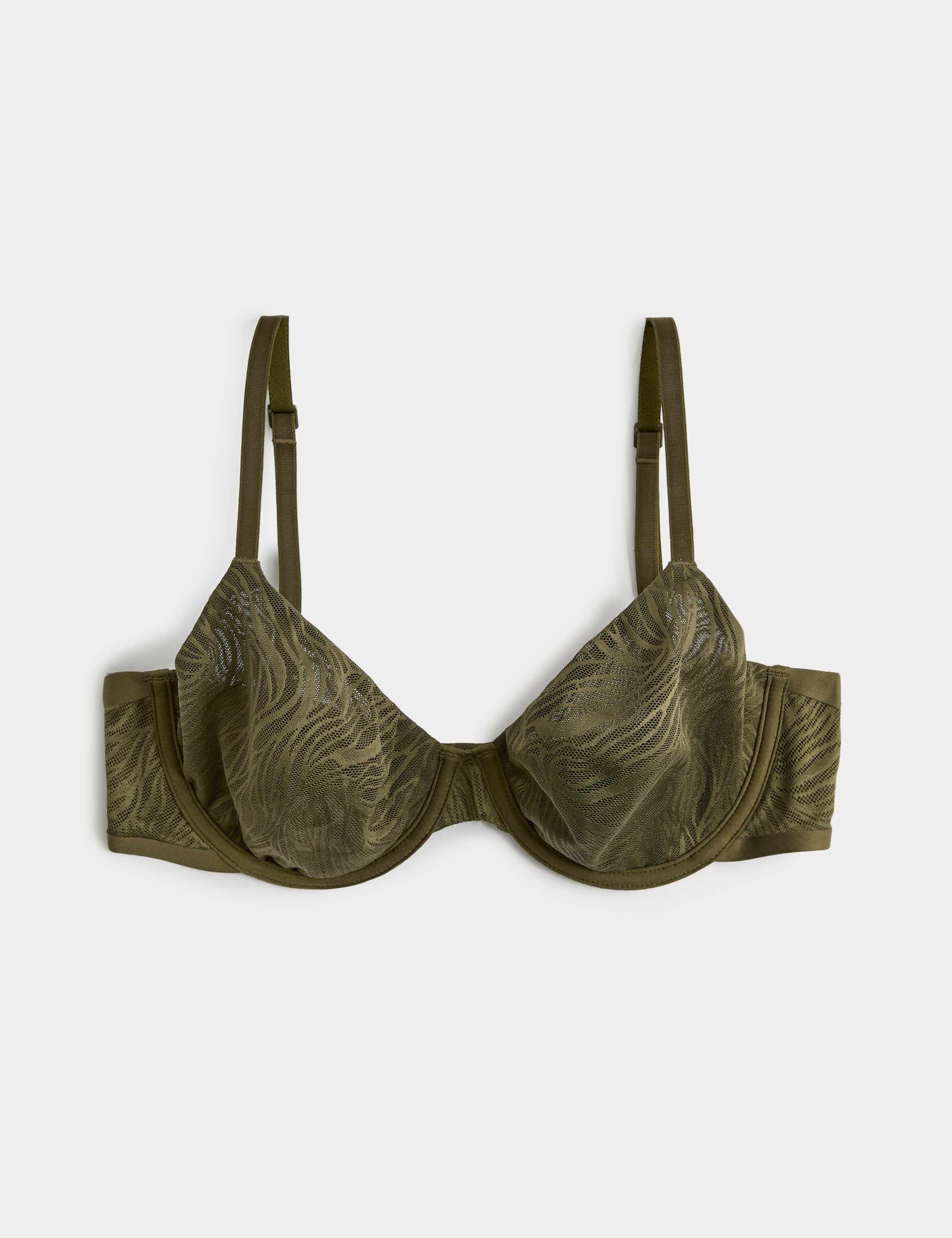 Body Lace Wired Demi Cup Bra Set A-E 1 of 6